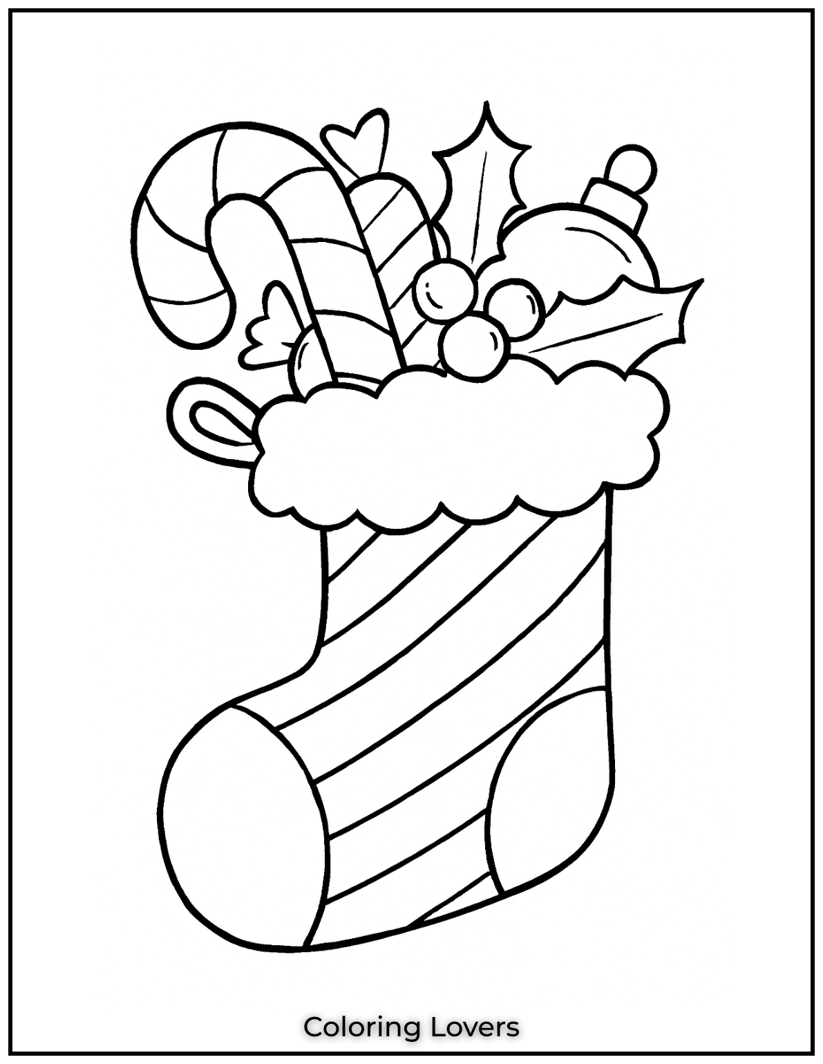 Adorable Candy Coloring Pages Enjoy Free Pages 39 A Christmas stocking full of sweet surprises Add bright red green and gold to make it extra festive