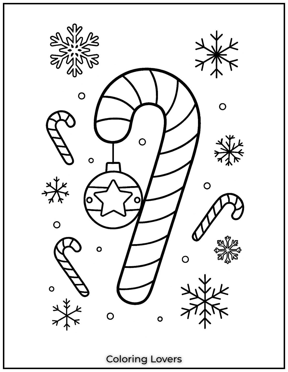 Adorable Candy Coloring Pages Enjoy Free Pages 12 A classic candy cane decorated with a festive ornament. The little gifts make it a joyful holiday scene