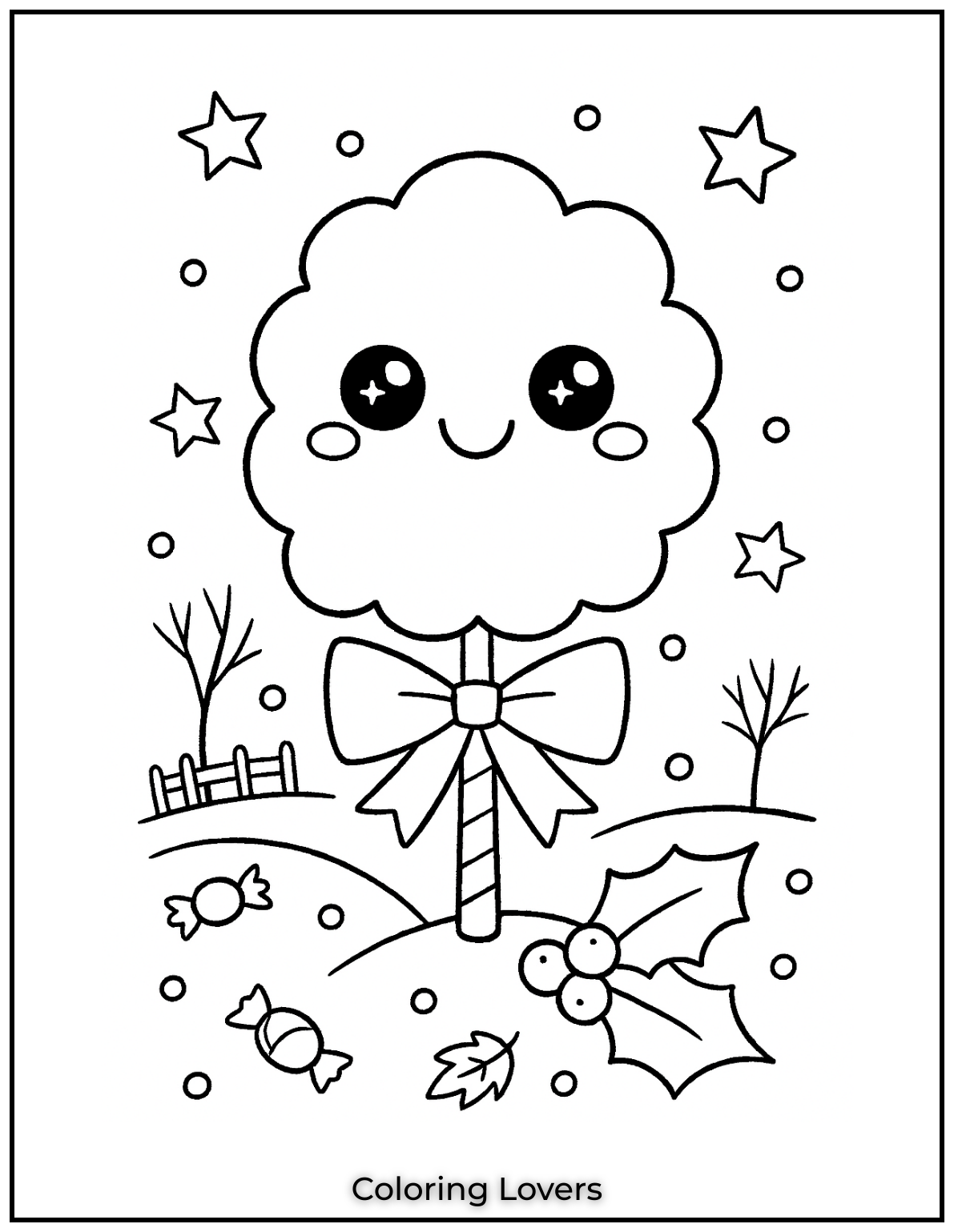 Adorable Candy Coloring Pages Enjoy Free Pages 22 A fluffy cotton candy with big sparkling eyes. This cute treat is as sweet as it looks