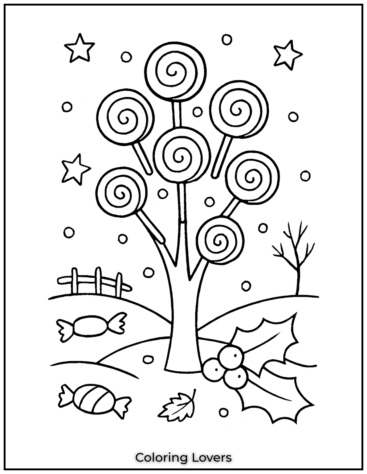 Adorable Candy Coloring Pages Enjoy Free Pages 20 A magical tree where lollipops grow instead of leaves. This dreamy candy land is ready for a burst of color
