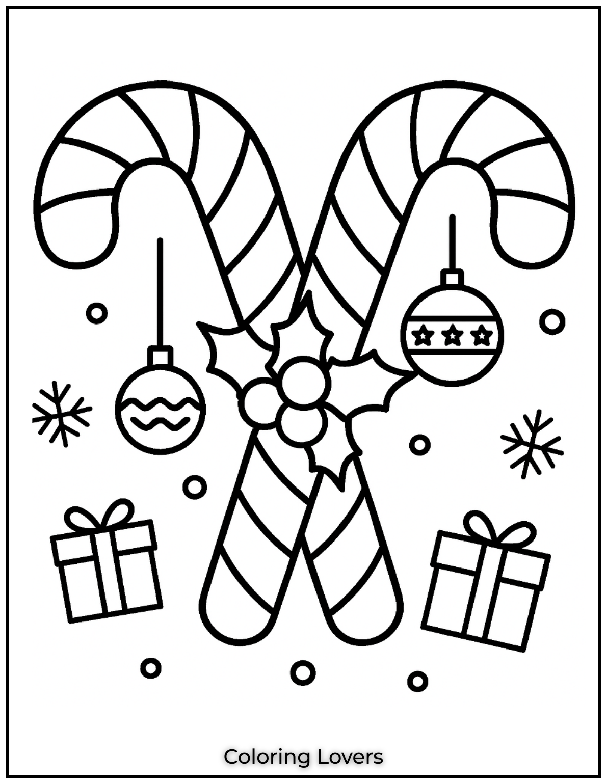 Adorable Candy Coloring Pages Enjoy Free Pages 15 Candy canes and holly leaves form a beautiful winter pattern. This page is perfect for adding your holiday colors