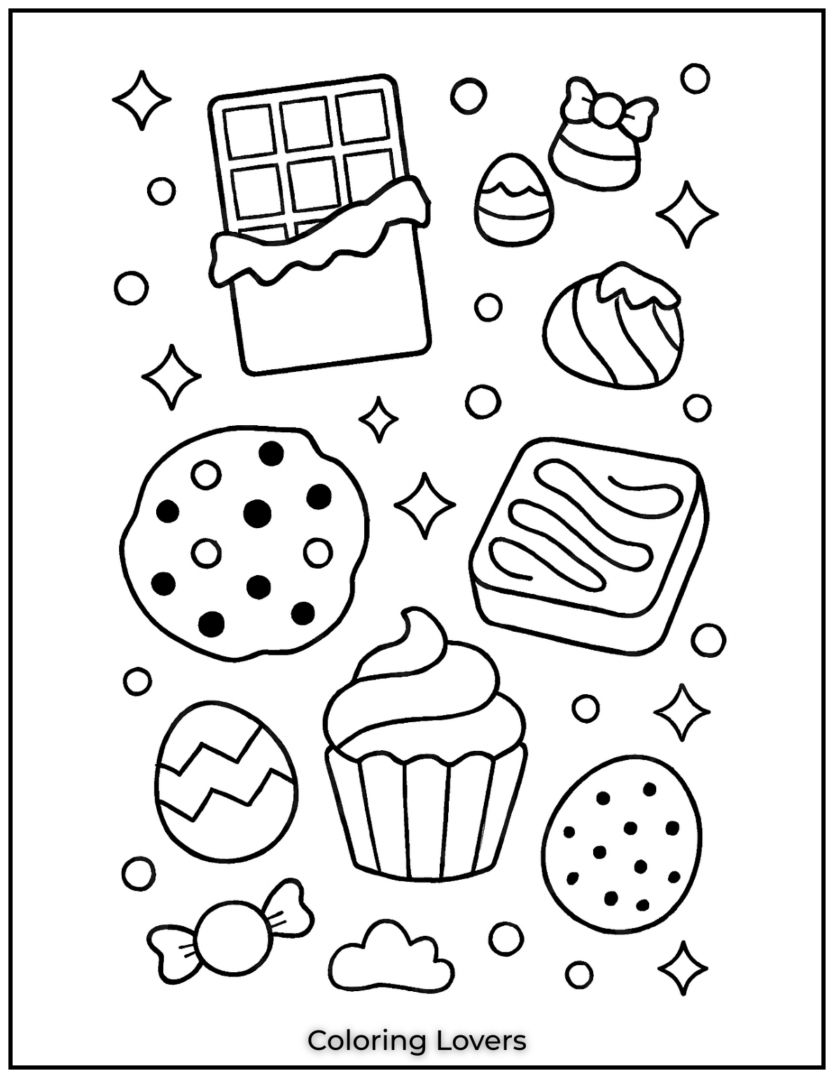 Adorable Candy Coloring Pages Enjoy Free Pages 47 Chocolate truly makes everything better. Add some color to these sweet treats and let the fun begin