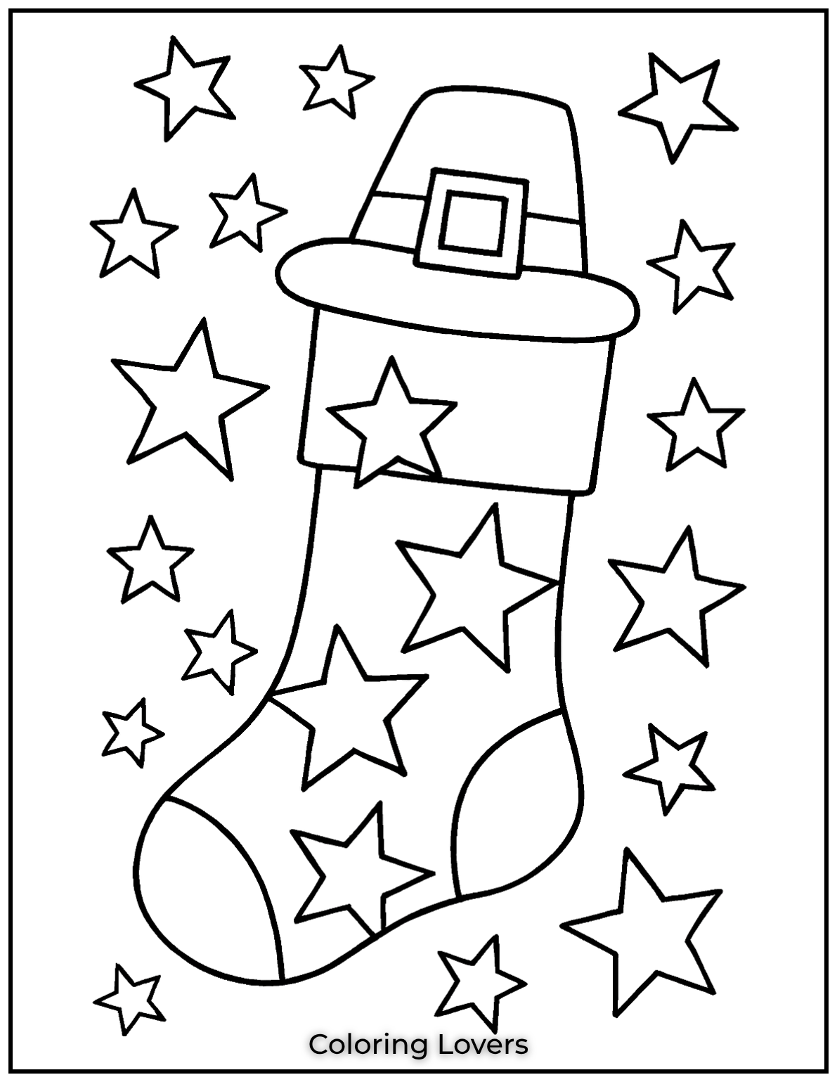 Ultimate Christmas Stocking Coloring Pages You Need To Look 23 I kept this design simple with bold stars to make coloring easy and fun. Its a delightful page for young artists 1