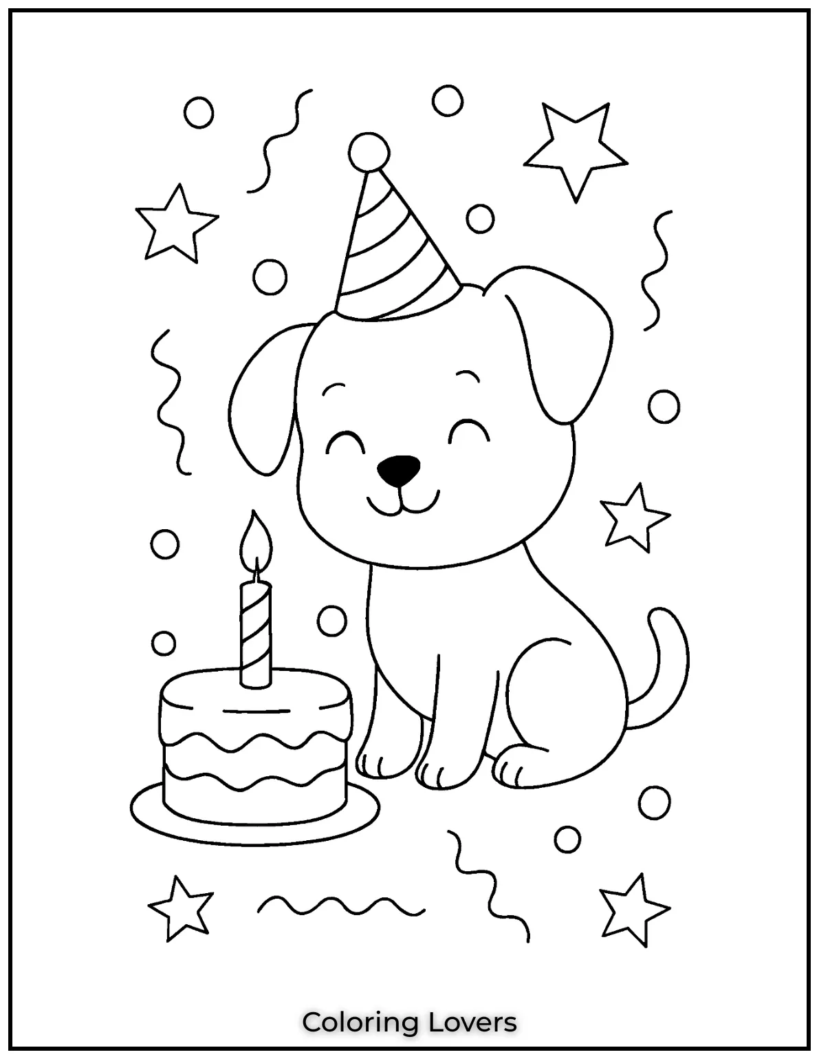 Isnt this puppy sitting next to the birthday cake charming