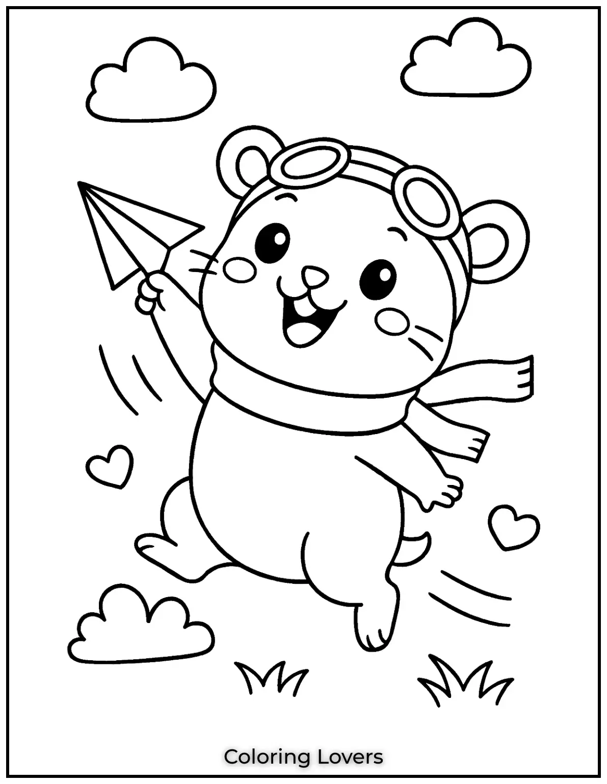 Our hamster adventurer is ready for flight with his paper airplane and pilot goggles. It was such a joy creating his adventurous spirit. 🙂
