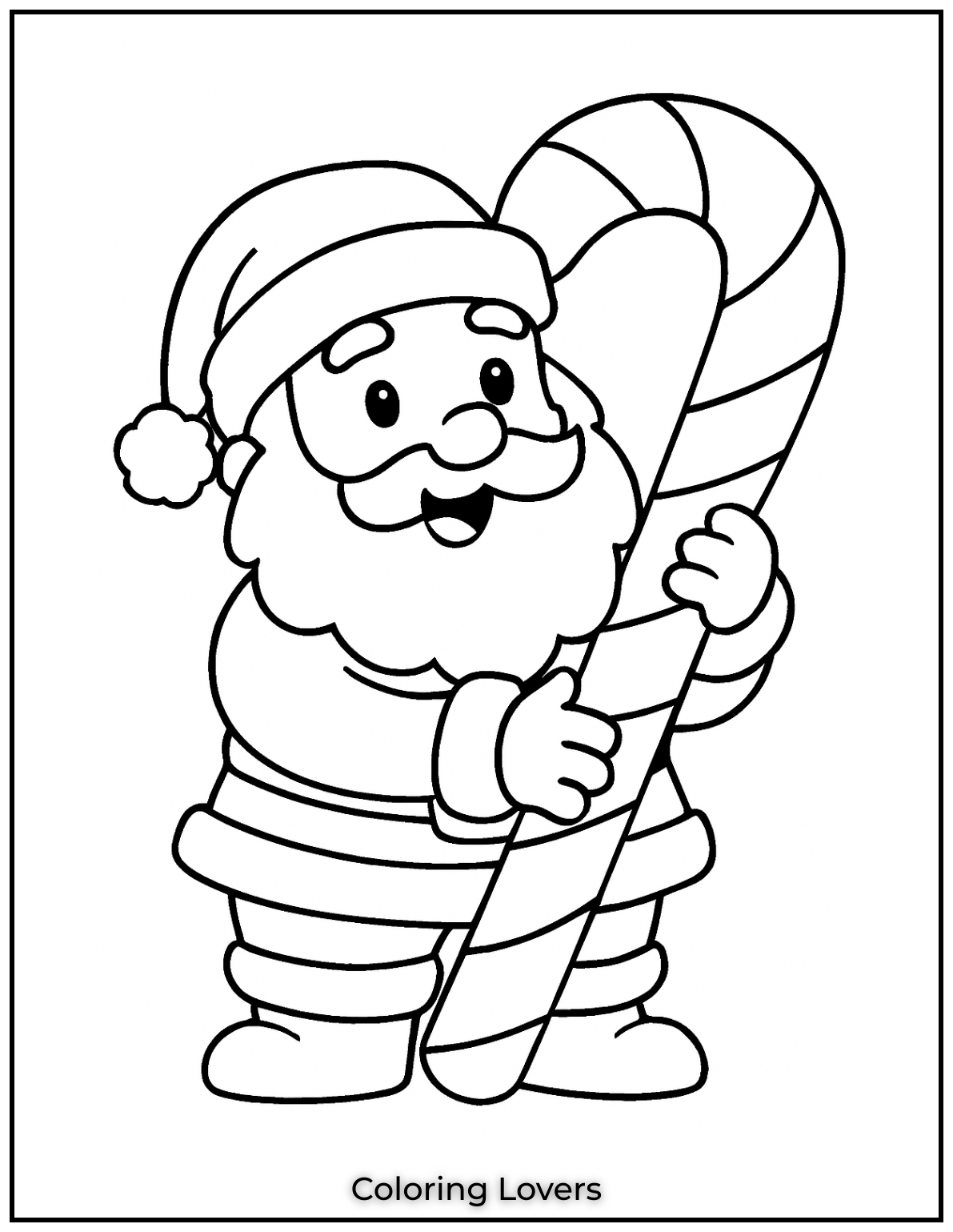 Adorable Candy Coloring Pages Enjoy Free Pages 36 Santa is ready for the holidays with a giant candy cane. Add festive colors to bring this sweet scene to life