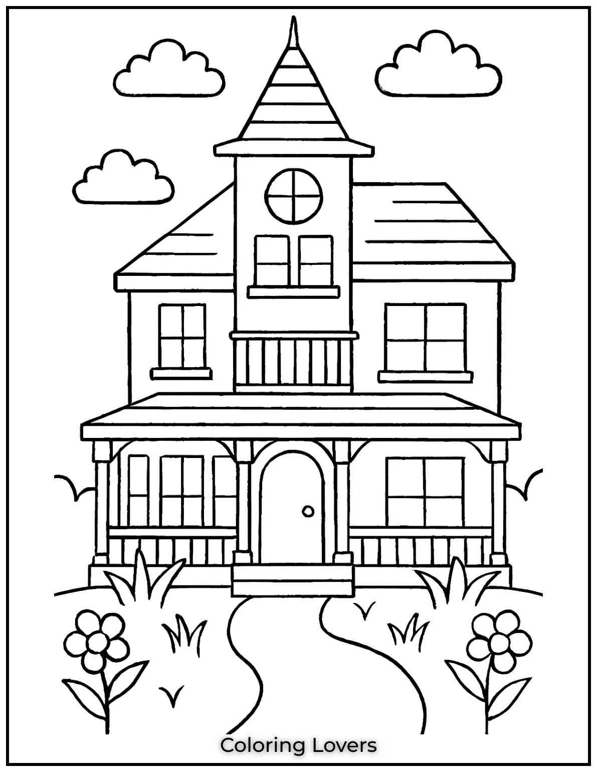 Fun House Coloring Pages – Easy Printable Sheets 31 These Victorian house coloring pages showcase detailed architecture and ornate porches. Their vintage charm stands out beautifully