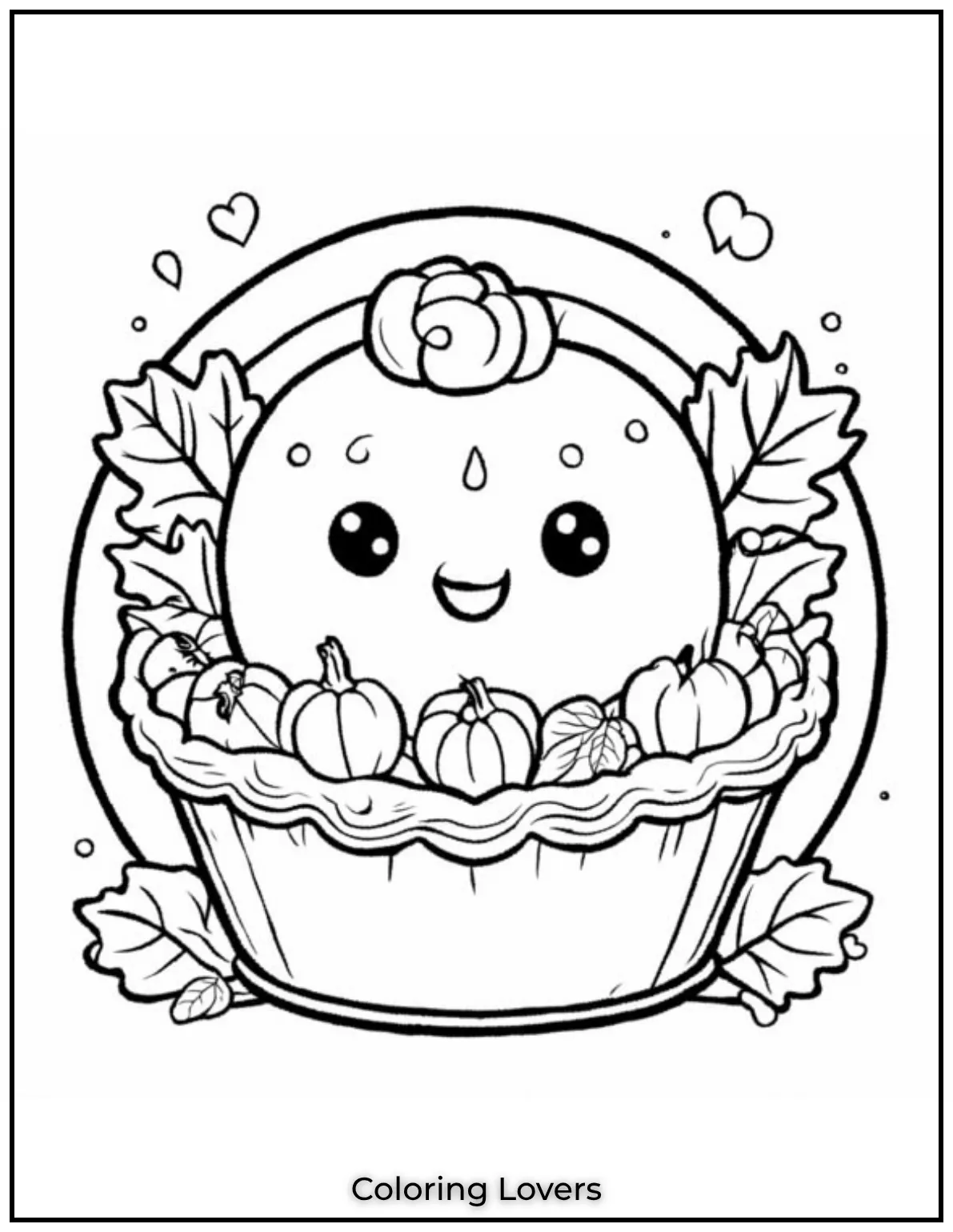 This adorable pumpkin pie with a whipped topping smile is so sweet