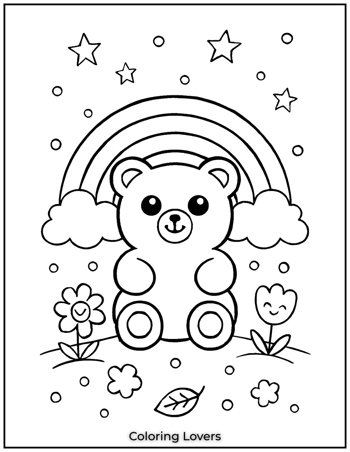 Adorable Candy Coloring Pages Enjoy Free Pages 29 This cheerful gummy bear stands in front of a big rainbow. A fun choice for candy coloring pages for kids