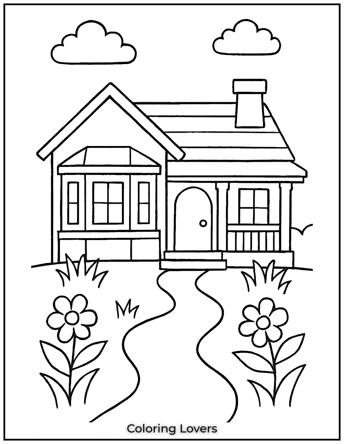 Fun House Coloring Pages – Easy Printable Sheets 30 This cozy home features a charming bay window and a welcoming front porch. Its classic design feels warm and inviting
