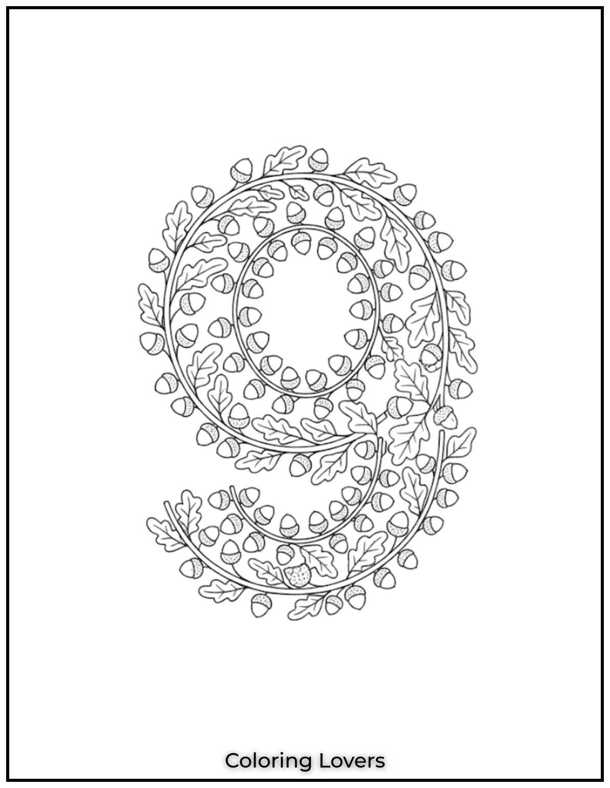 This curly number 9 is all wrapped up in leafy vines like a cozy little nature hug