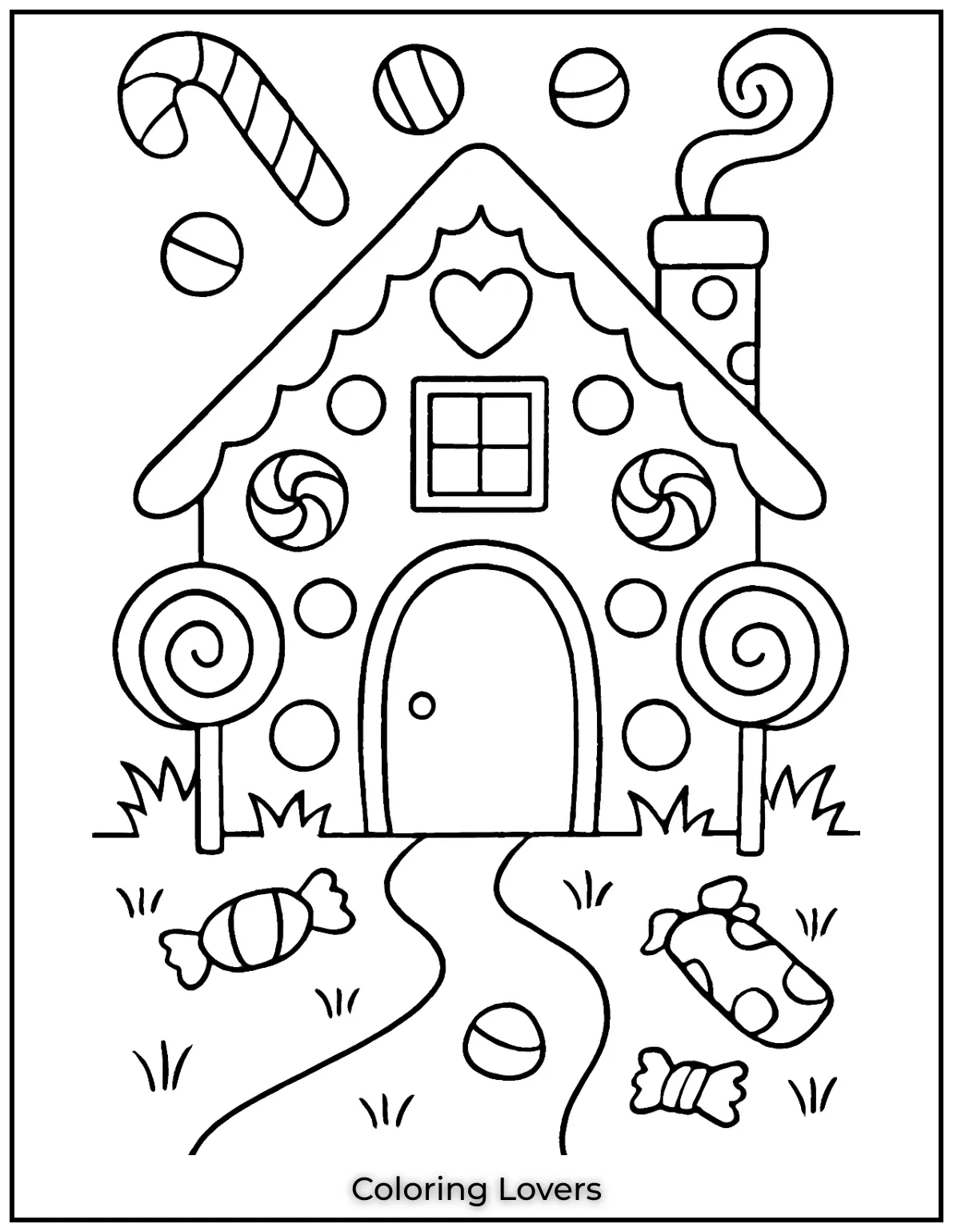Fun House Coloring Pages – Easy Printable Sheets 16 This gingerbread house coloring page is filled with candy coated details. Sweet treats make it fun to color