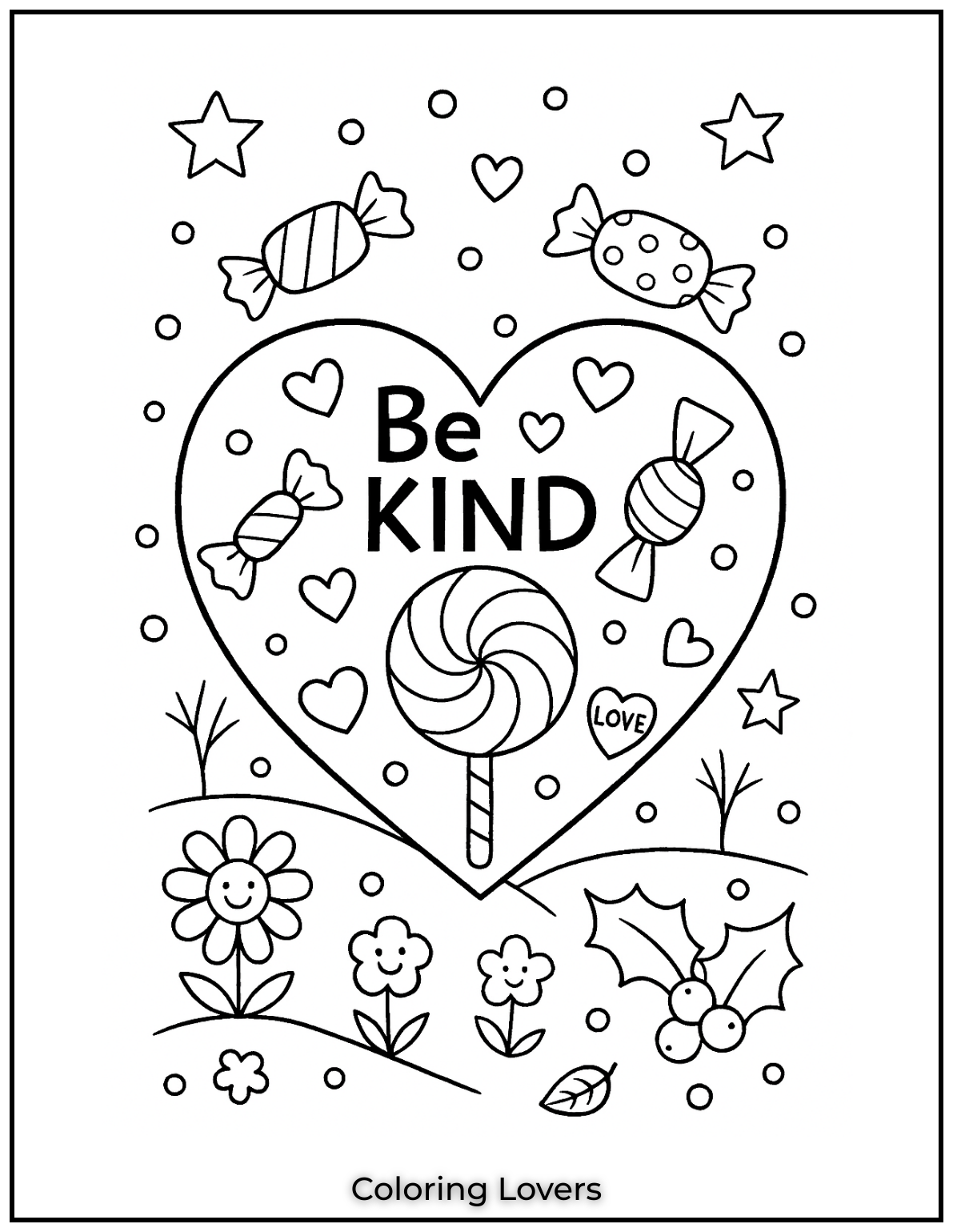 Adorable Candy Coloring Pages Enjoy Free Pages 26 This heart is filled with sweet treats and even sweeter words. Add color and share some kindness