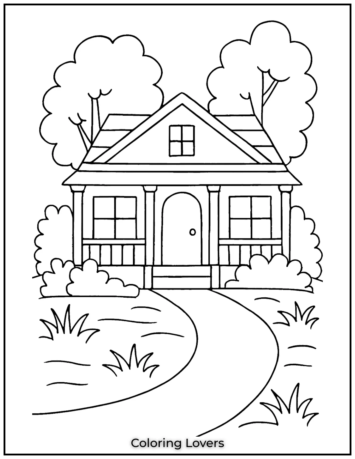 Fun House Coloring Pages – Easy Printable Sheets 45 This lovely cottage has a warm and inviting feel with big windows and a porch made for relaxing afternoons