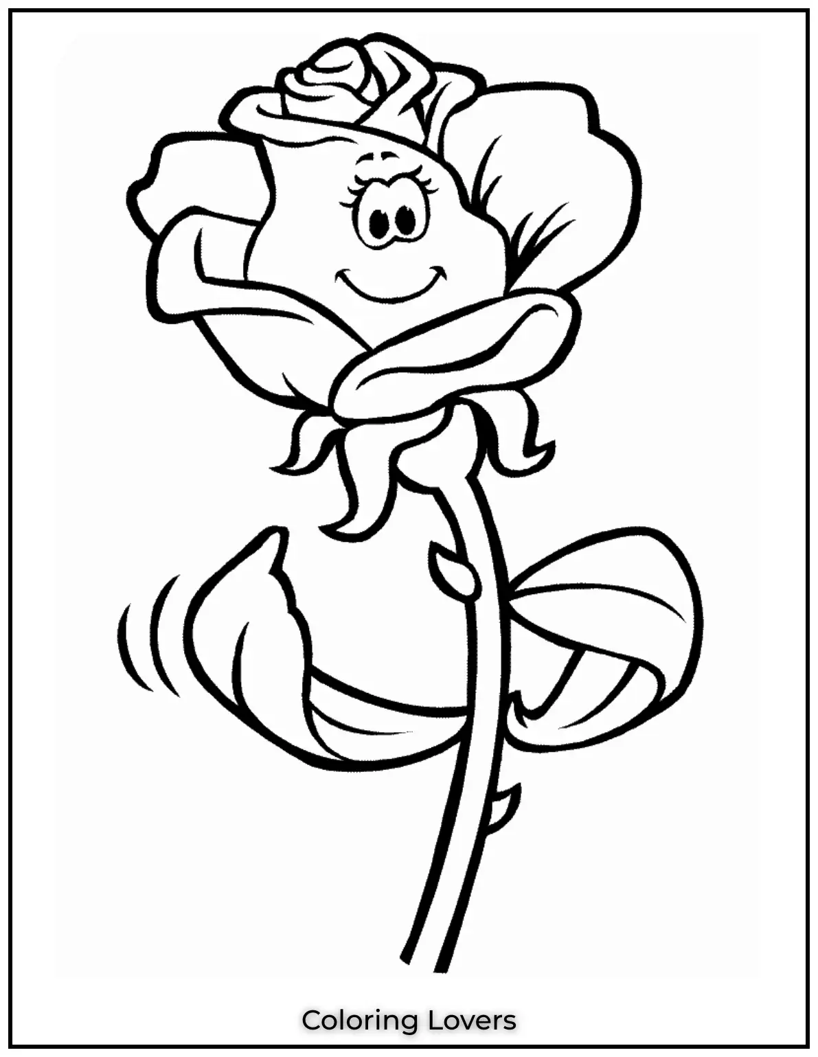 This smiling rose with big eyes brings a cheerful touch