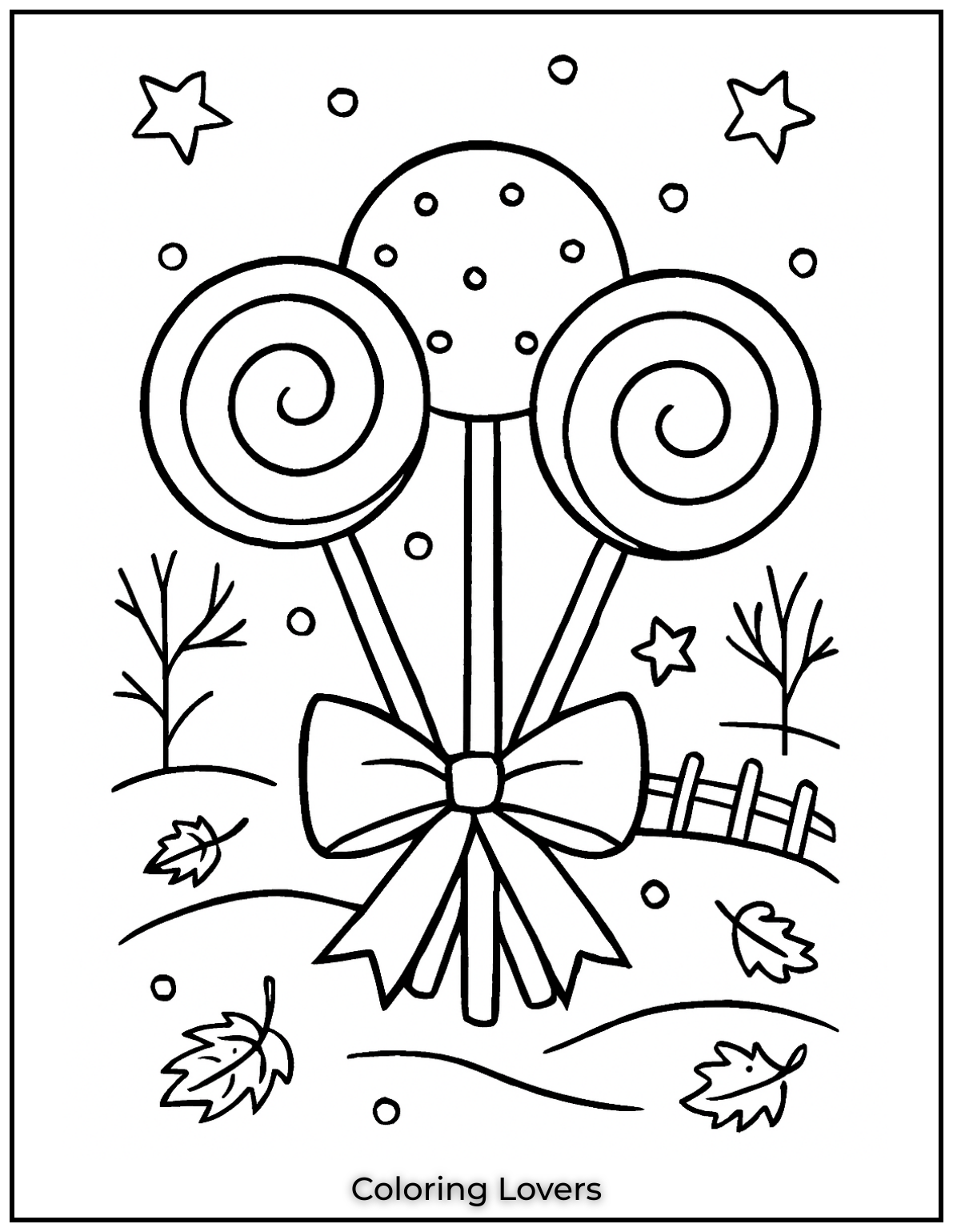 Adorable Candy Coloring Pages Enjoy Free Pages 19 Three giant lollipops tied together like a bouquet. This sweet gift is perfect for a colorful imagination