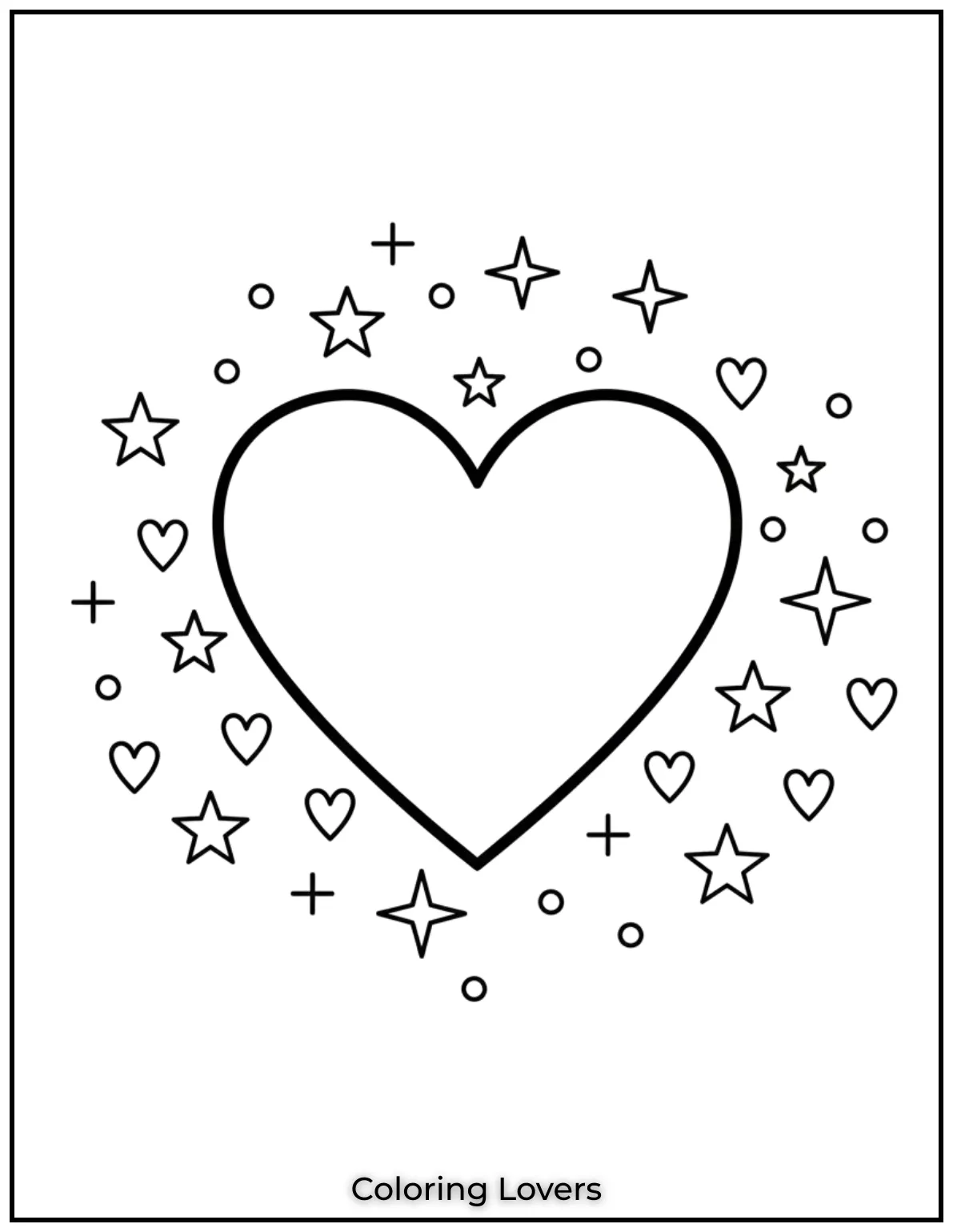 A big heart surrounded by twinkling stars waiting for your creative touch