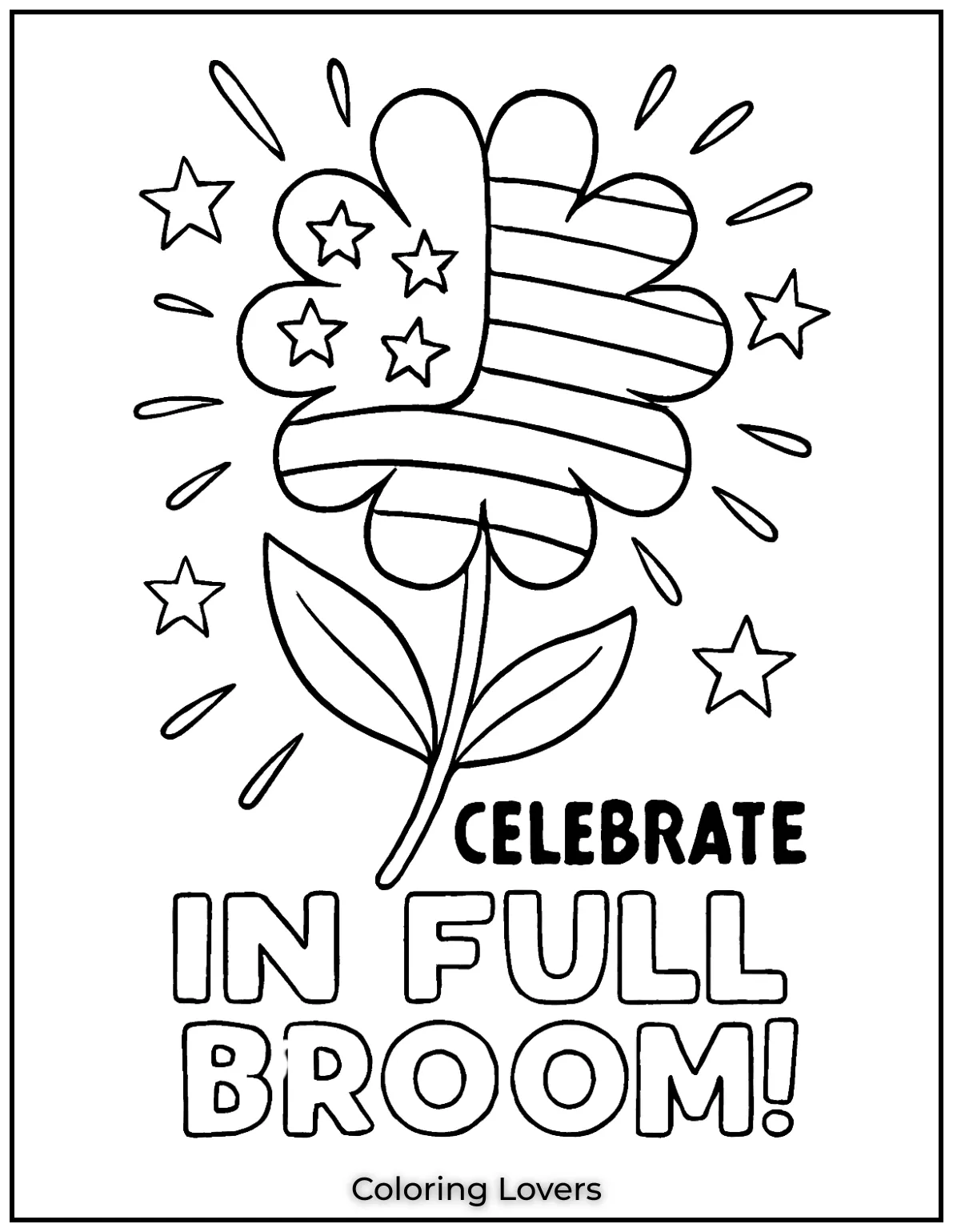 A flower shaped like the flag celebrates in full bloom. Its bold sweet and fun to bring to life with color