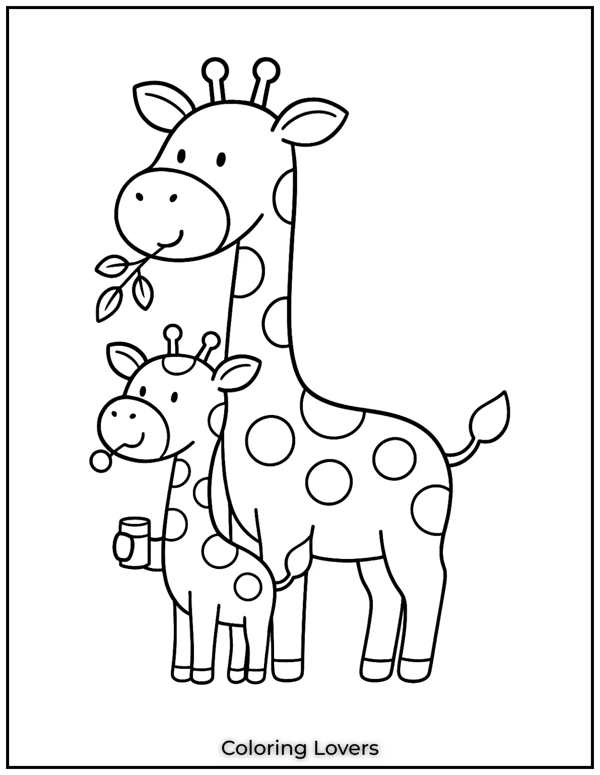 Amazing Giraffe Coloring Pages (Free Printables) 12 A simple yet elegant outline of a giraffe perfect for young artists who love a classic giraffe design to color