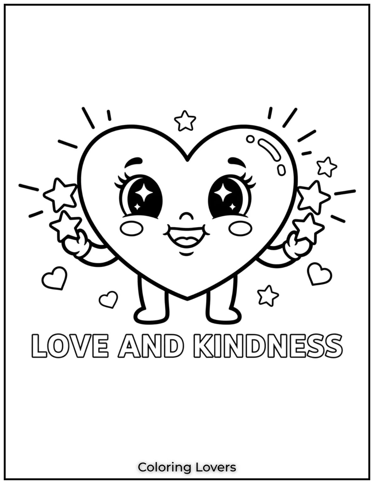 A sweet and cheerful heart with sparkly eyes. A fun and simple way for preschoolers to explore love and kindness
