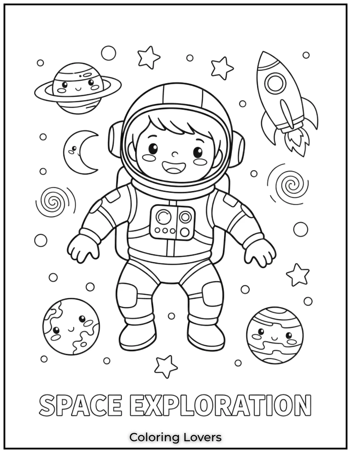 An adventurous astronaut floating in space dreaming of the stars. A great pick for kids who love outer space