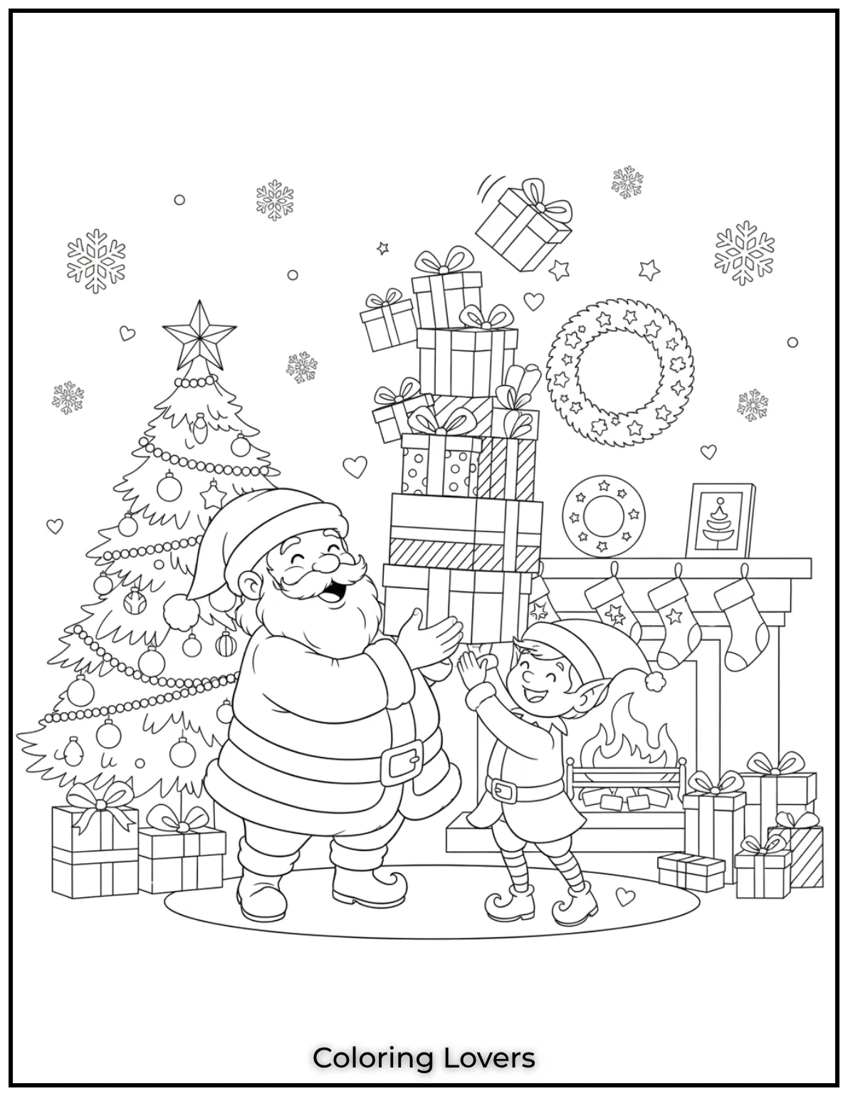 Drawing Santa and his elf balancing all those presents made me smile. What a fun way to bring the magic of gifting alive 1