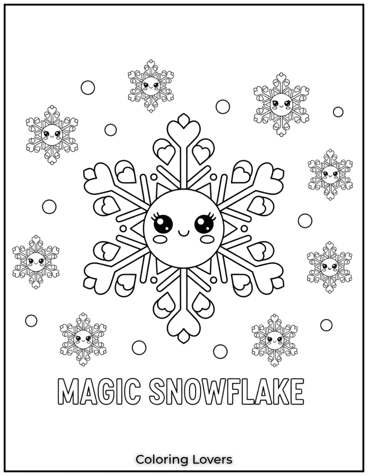Each snowflake is unique just like this one with its cute little face. A great way to celebrate the magic of winter