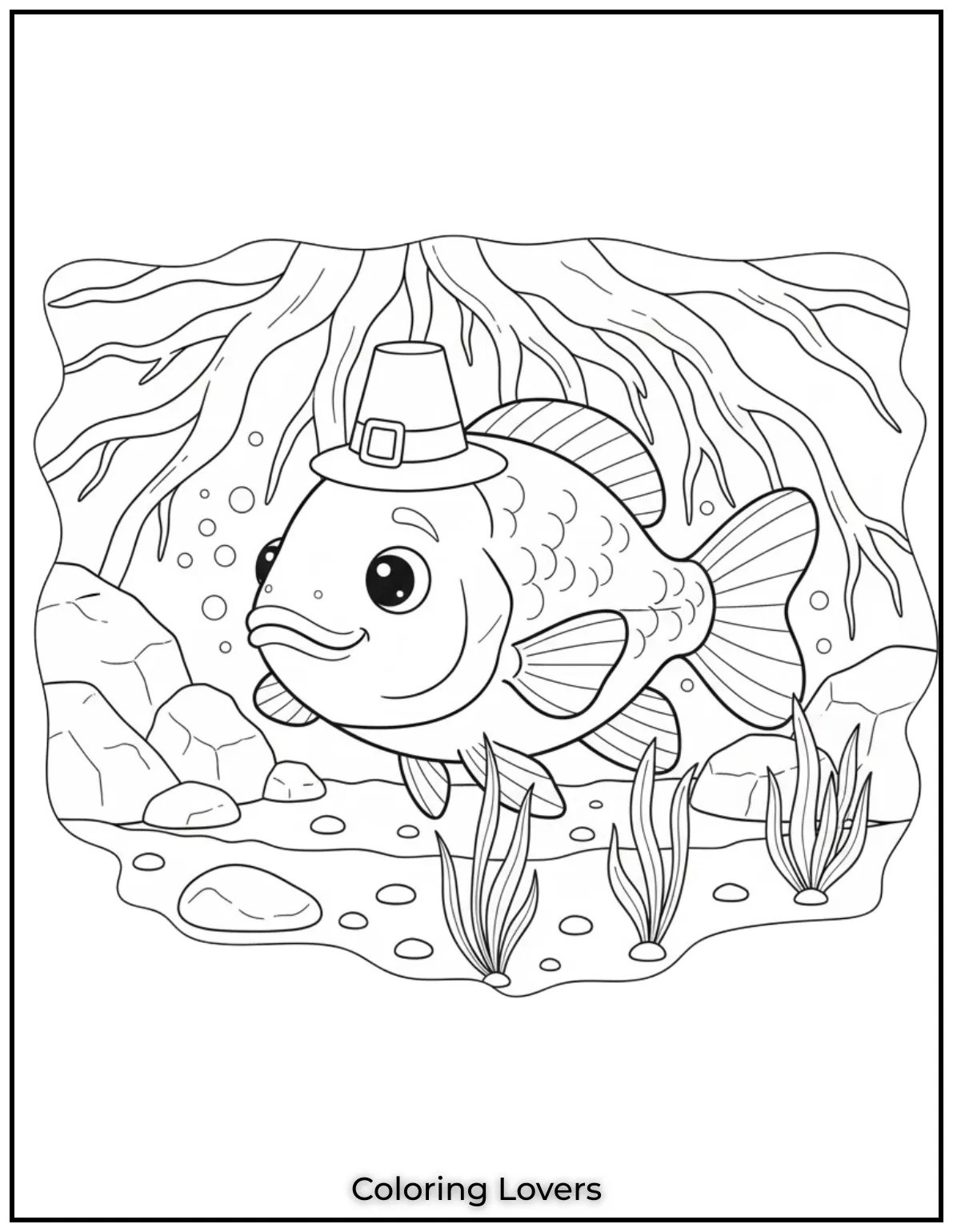 Fish Coloring Pages That Are Free to Downloads 26 Hiding under roots this freshwater Oscar fish watches calmly. Shady spots suit its quiet nature