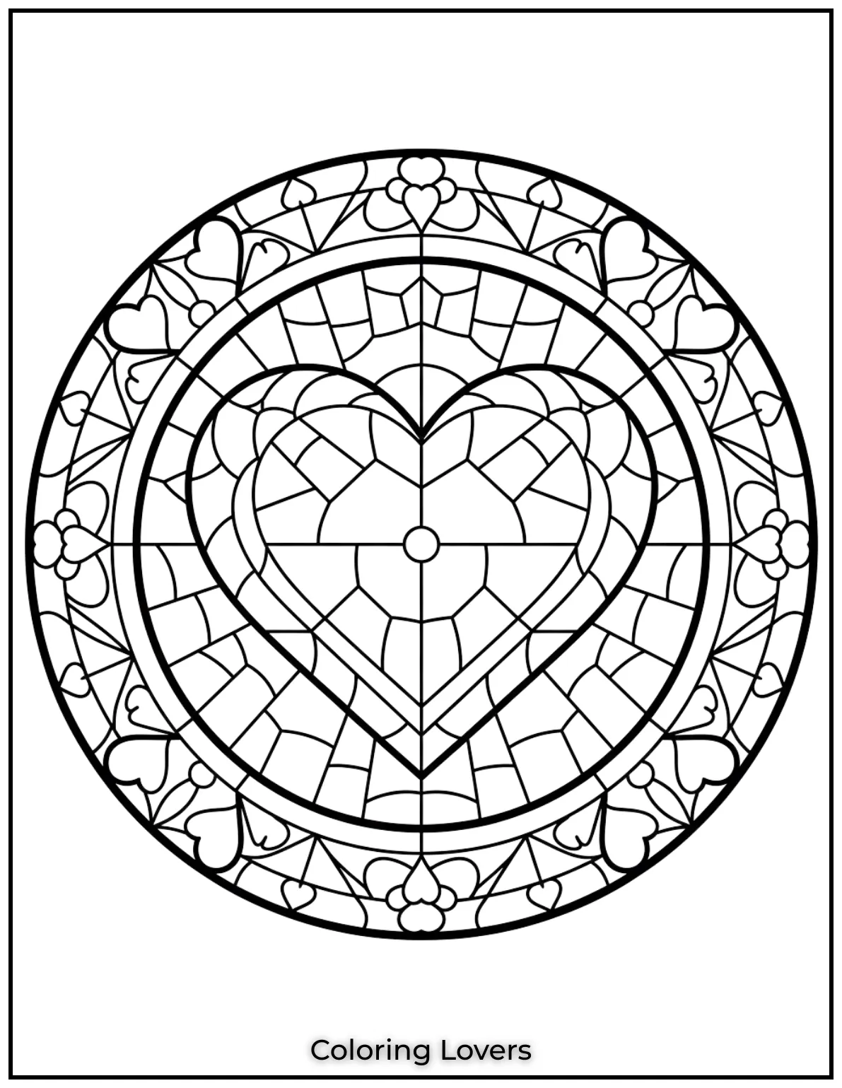 I love the way this heart looks like a stained glass window Its a simple but beautiful free printable when all colored in