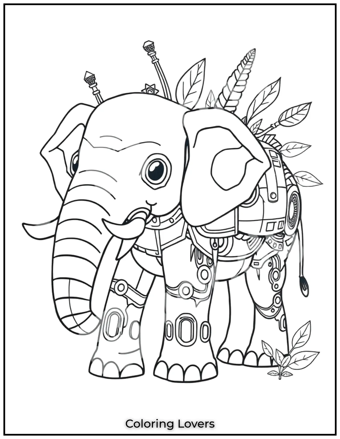 Unique Elephant Coloring Pages for Kids 39 I loved creating this mechanical elephant. Its a fun mix of nature and tech for those who enjoy something a little different to color 1