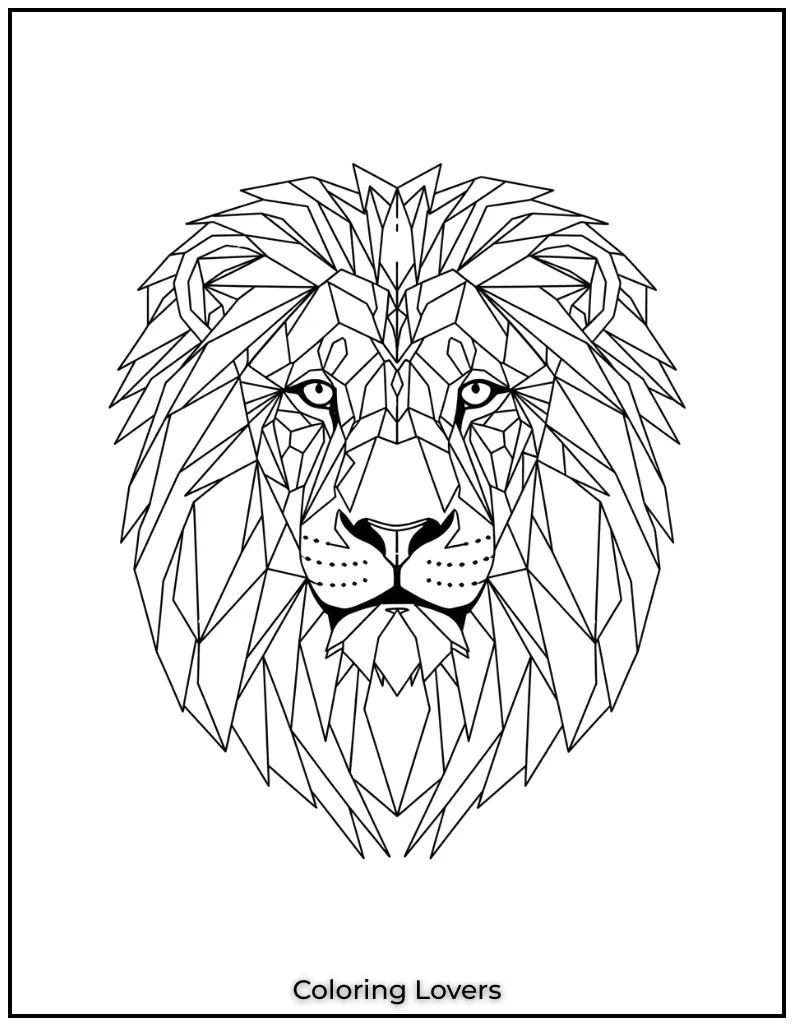 I really enjoyed playing with bold shapes and angles in this lion. Its perfect for anyone who loves to get lost in intricate geometric patterns