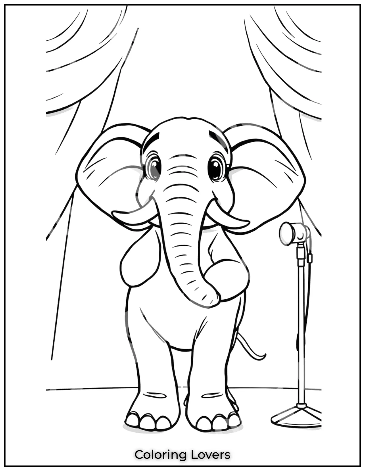Unique Elephant Coloring Pages for Kids 42 Meet the coolest elephant on stage. This little guy is sure to bring some fun into your coloring routine 1