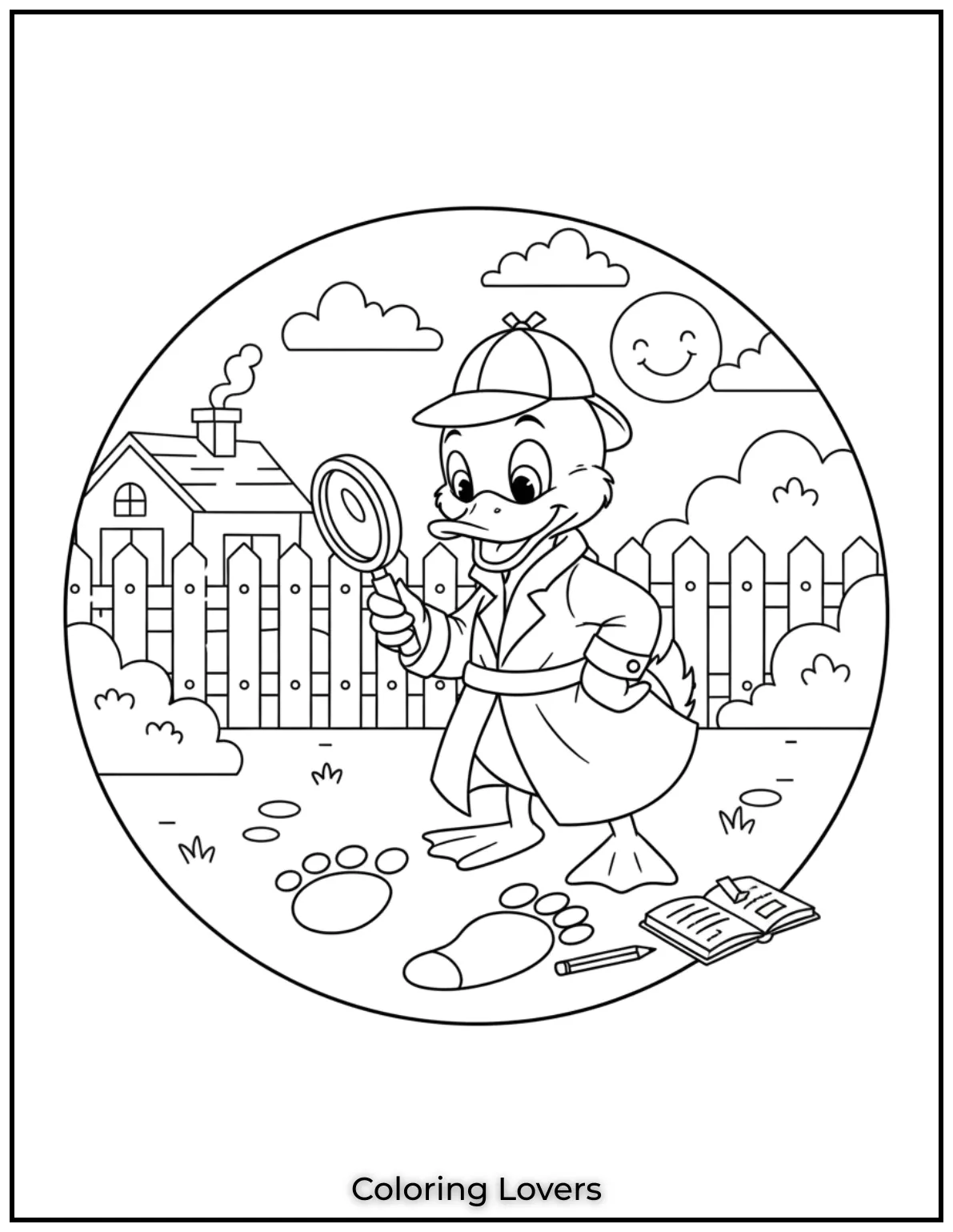 Duck Coloring Pages That Kids Like the Most 27 Our detective duck is on the case inspecting a clue Perfect for kids who love mysteries and duck coloring pages