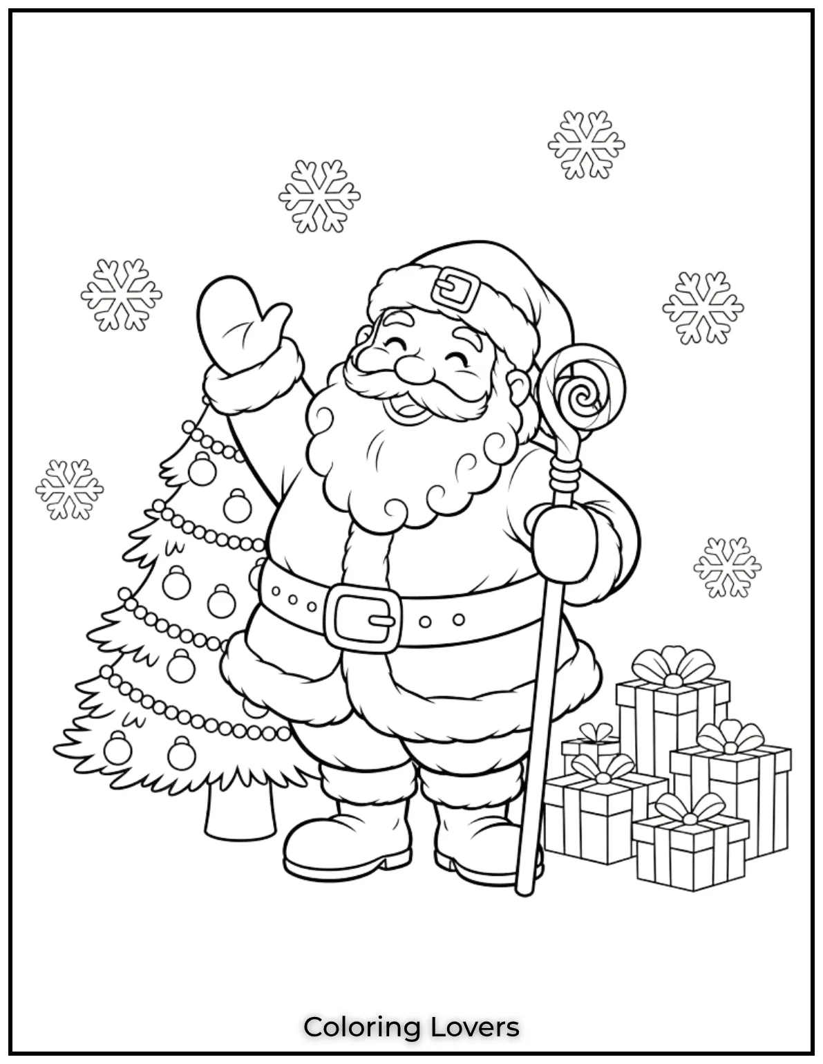 Santa Claus is here with his classic cheerful look Kids can learn about Santa 1