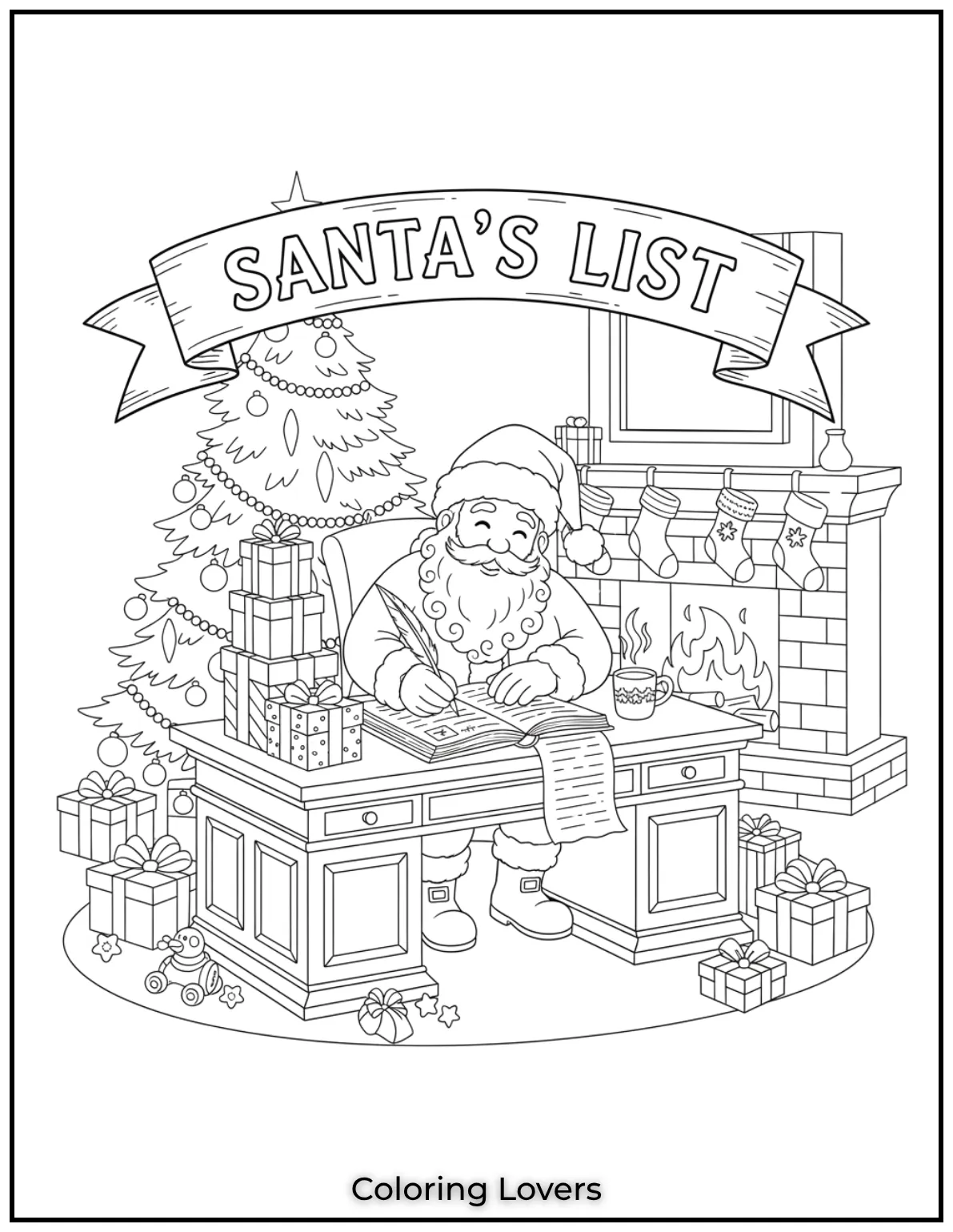 Santa is busy writing his list making sure every child gets their gifts 1