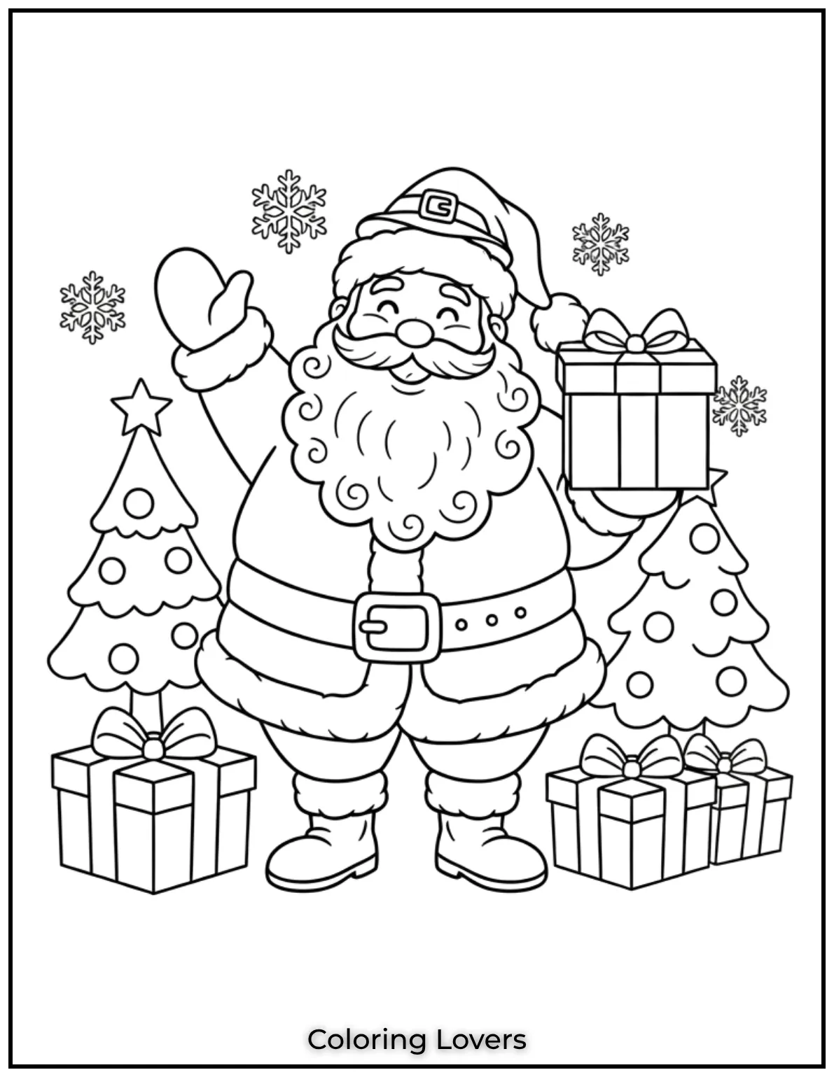Santa is holding a beautifully wrapped gift 1