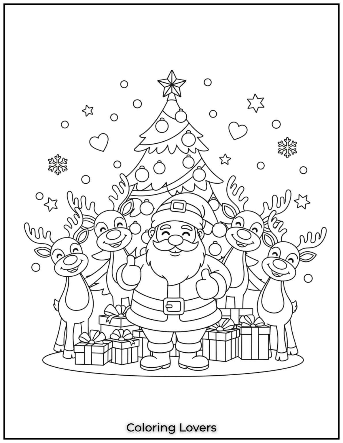 Santa stands proudly with his joyful reindeer spreading holiday cheer. A delightful image for Christmas creativity 1