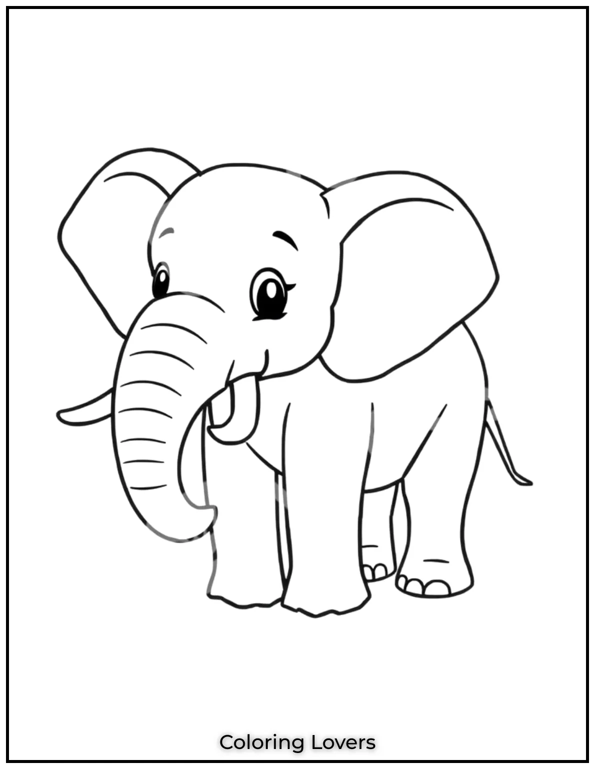 Unique Elephant Coloring Pages for Kids 44 Sometimes simple is best. This printable elephant coloring page is perfect for unwinding and enjoying a peaceful coloring session 1