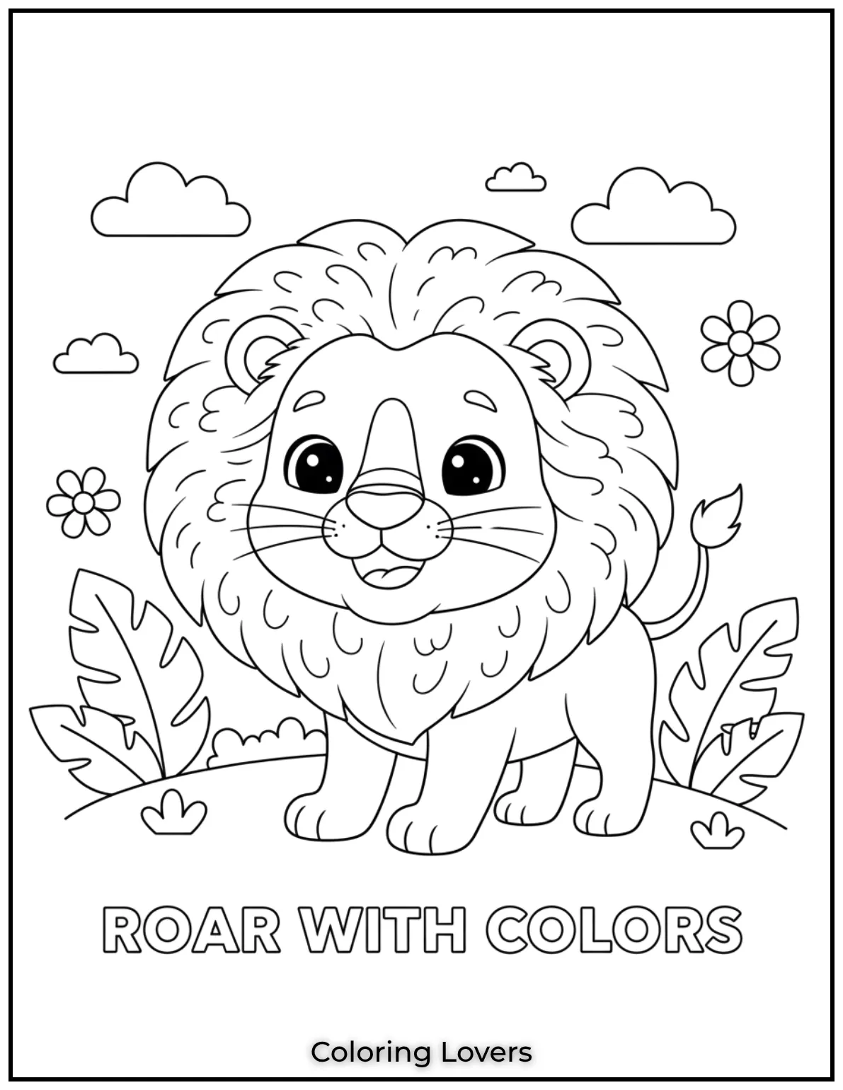 The fluffy mane and happy face make this lion a perfect preschool coloring activity. A fun way to explore colors