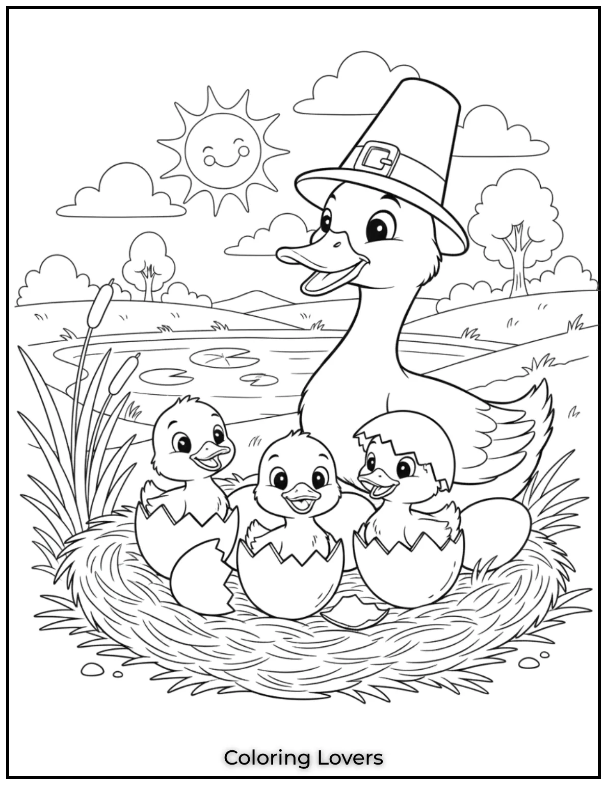 Duck Coloring Pages That Kids Like the Most 14 These adorable ducklings just hatched Lets bring their world to life with bright colors and a splash of imagination