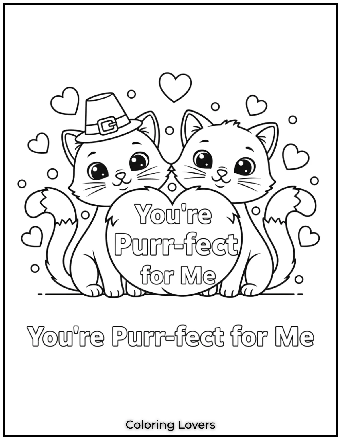 These cute cats with intertwined tails and Youre Purr fect for Me bring warmth and joy to Valentines Day