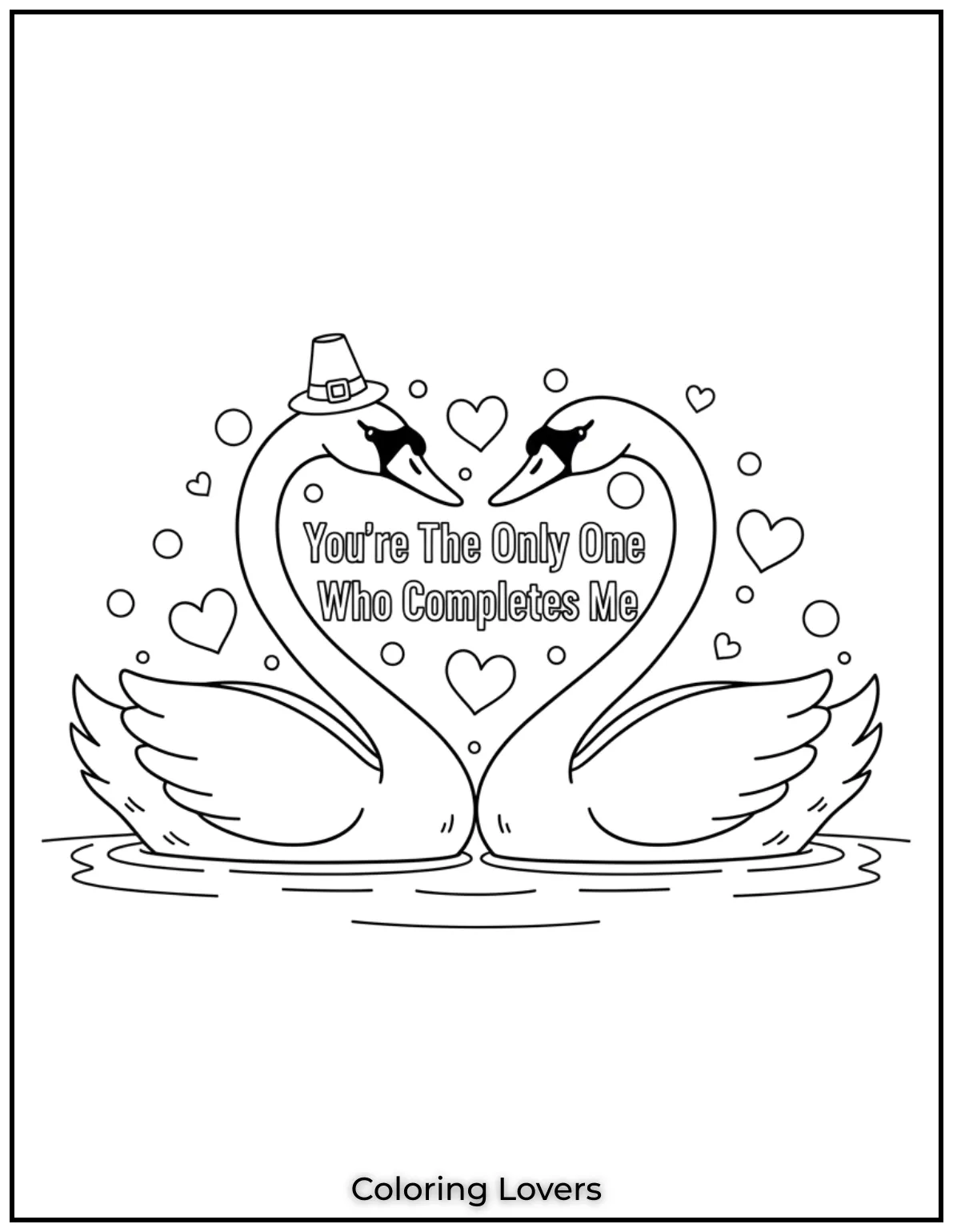 These graceful swans with Youre the Only One Who Completes Me celebrate love in the most beautiful and romantic way