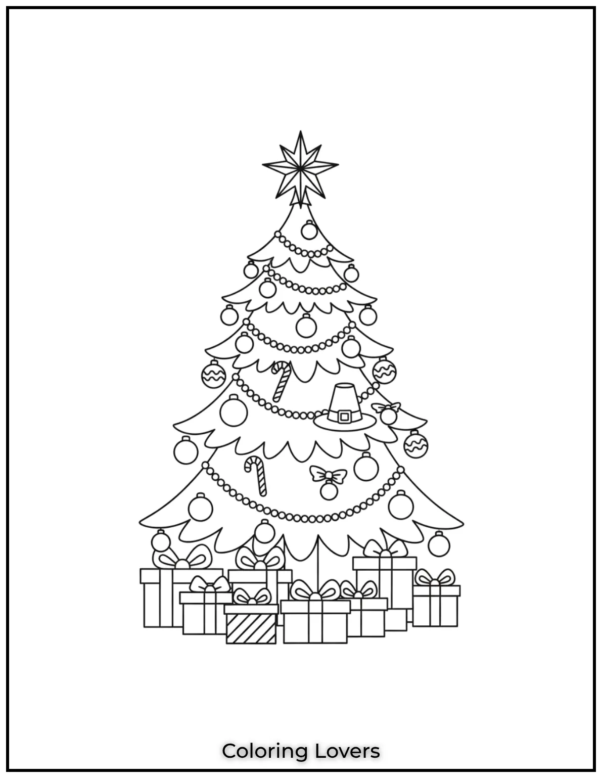 Free Printable Christmas Tree Coloring Pages 17 This Christmas tree coloring page is perfect for getting into the holiday spirit