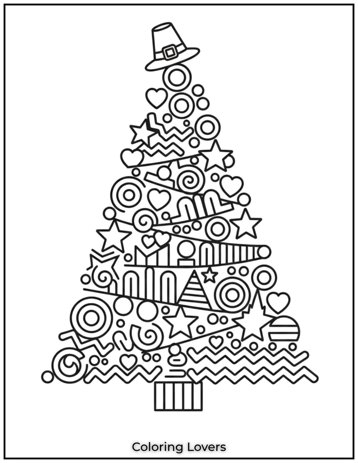 Free Printable Christmas Tree Coloring Pages 57 This abstract Christmas tree is so fun and creative