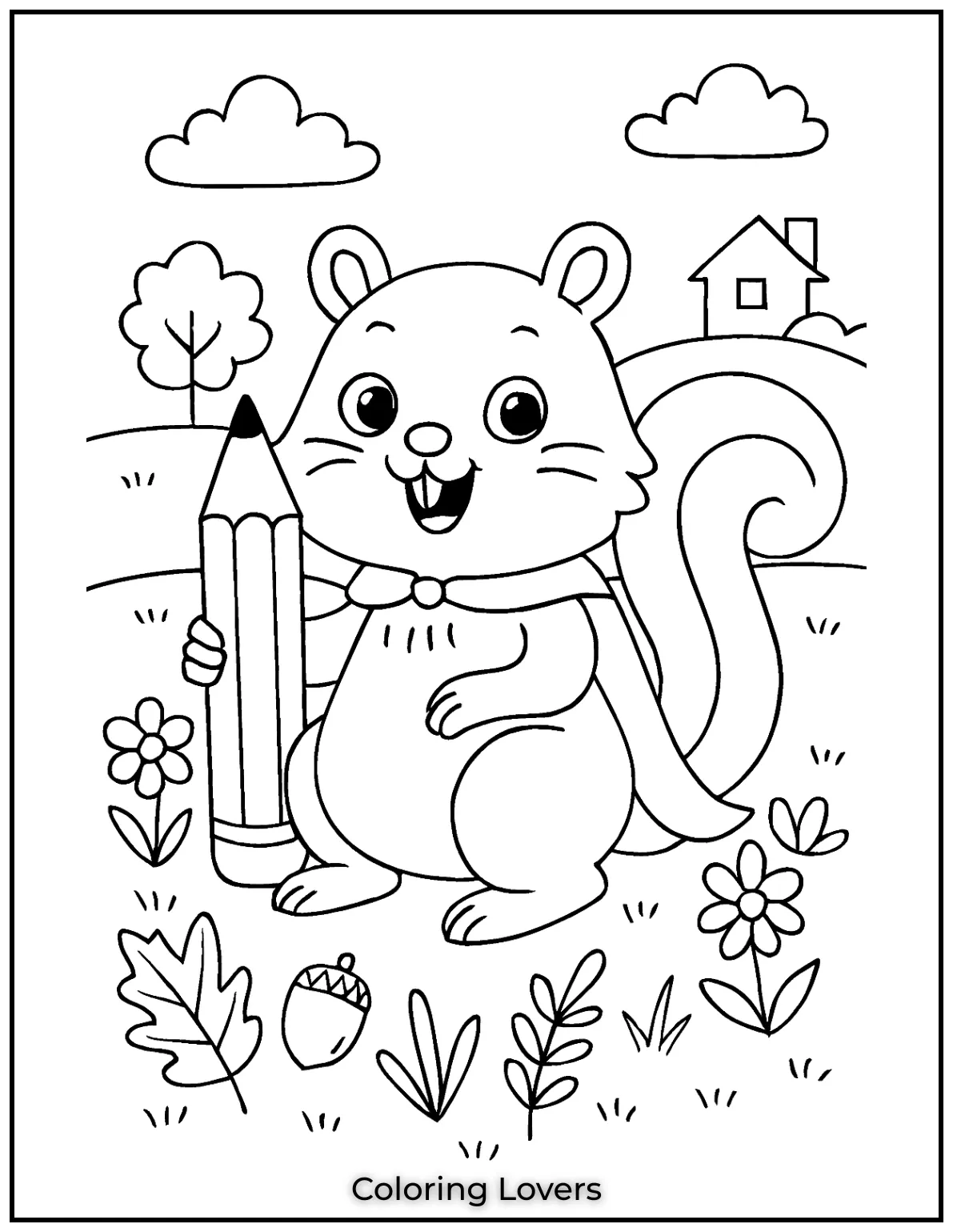 This artistic squirrel is holding a pencil ready to create something fun. I thought it would be neat to show a squirrel as an artist like you