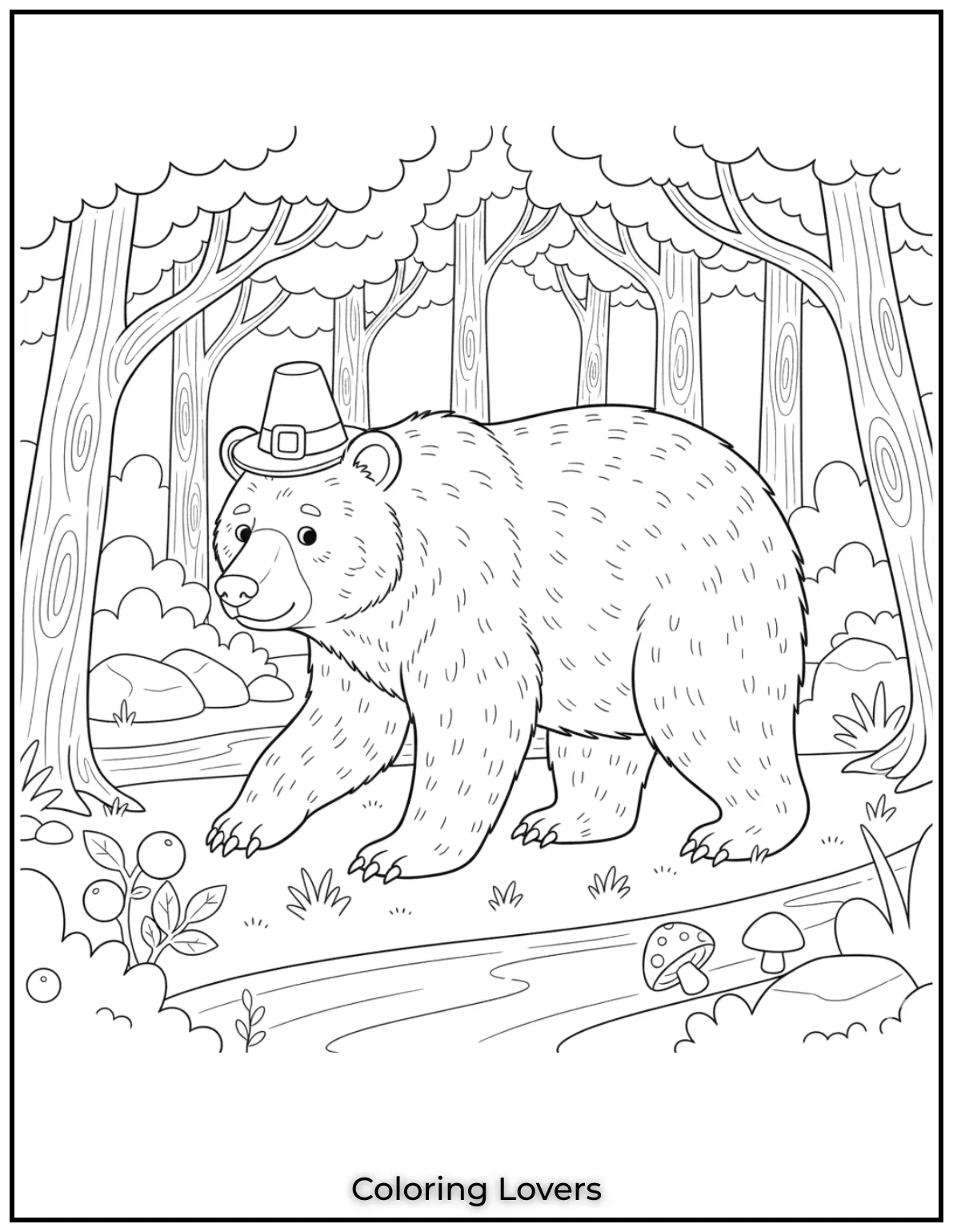 Cute and Classic Pooh Bear Coloring Pages 25 This black bear moves carefully through the wilderness its sharp senses focused. A detailed and realistic coloring page