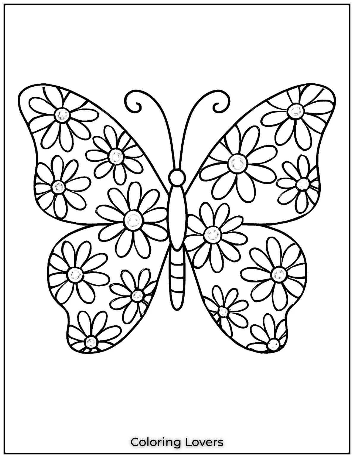 This butterfly covered in daisy patterns is perfect for girls who love delicate and beautiful designs