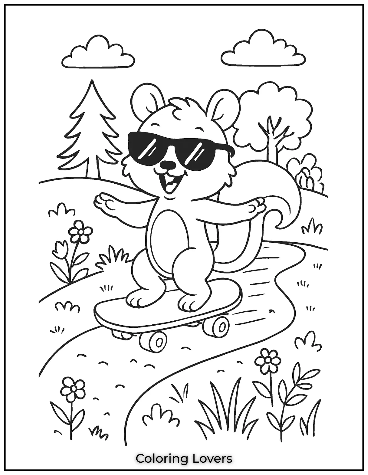 This cool squirrel is shredding it on a skateboard