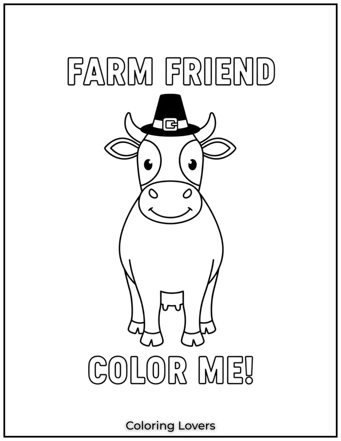 This cow stands tall ready to be colored Its simplicity gives young artists plenty of room to experiment with different shades