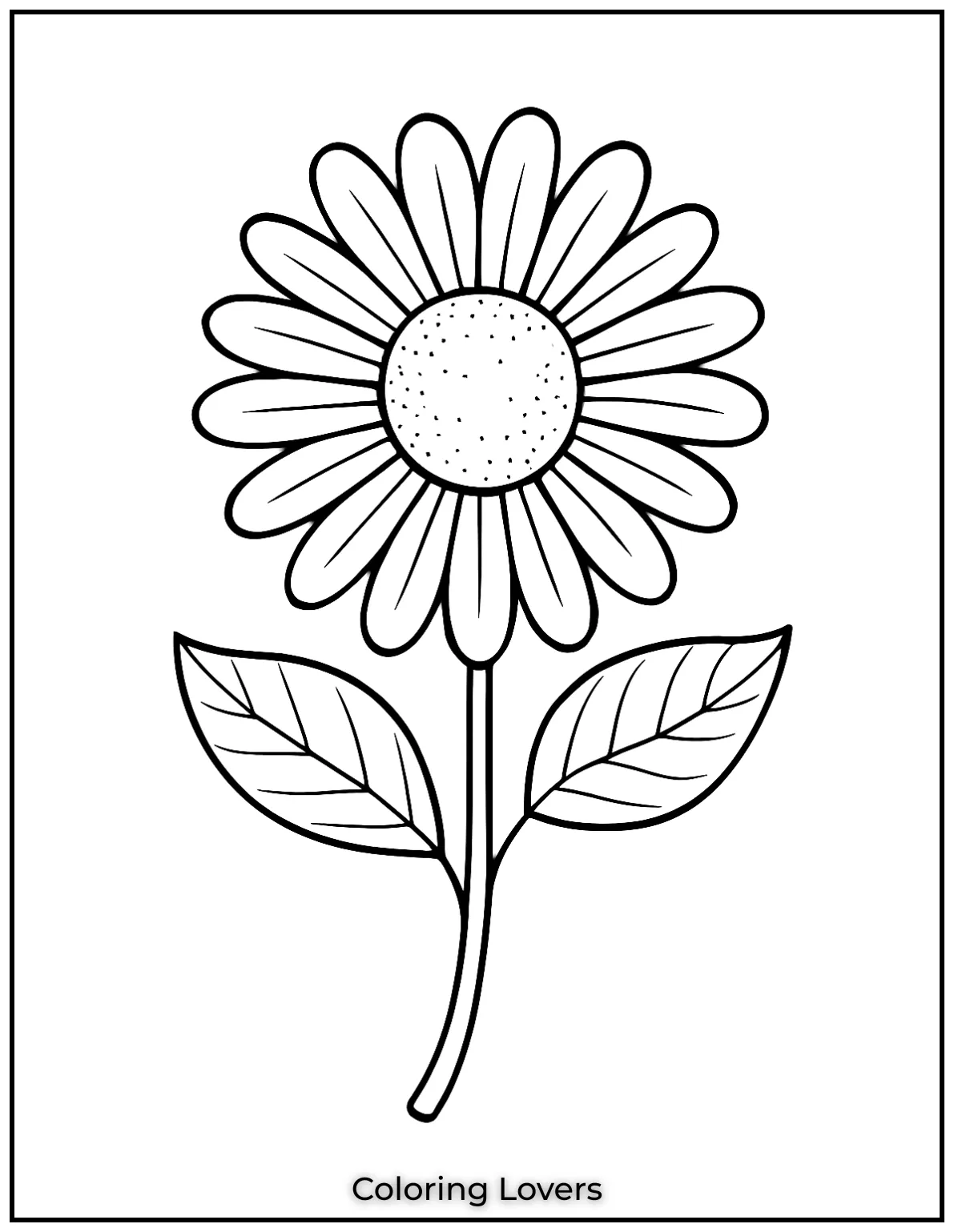 This daisy with its lovely leaves is a great coloring page for kids who love nature. I kept it simple so young ones can enjoy bringing it to life with their favorite colors